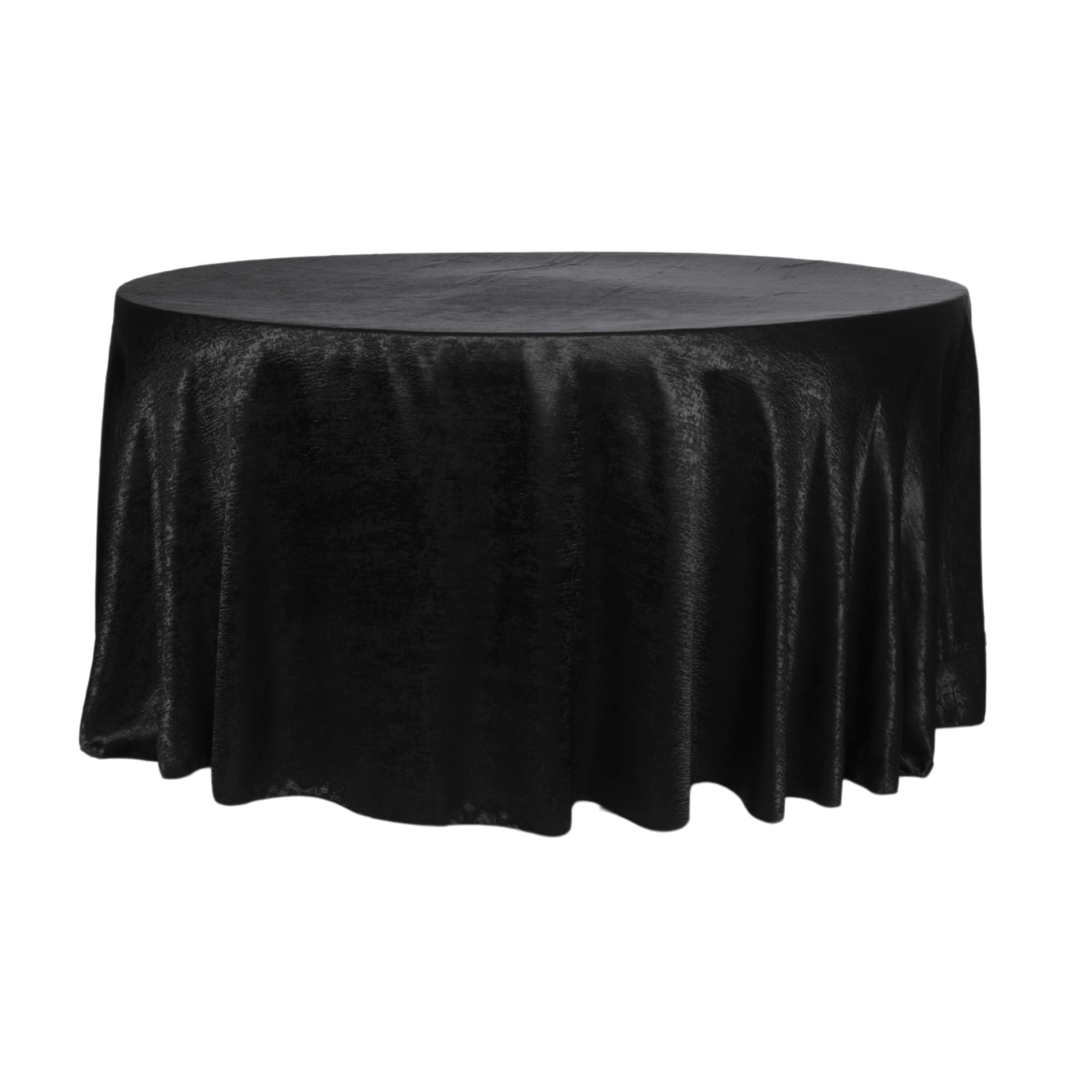 Crinkle Shimmer 120" Round Tablecloth - Black