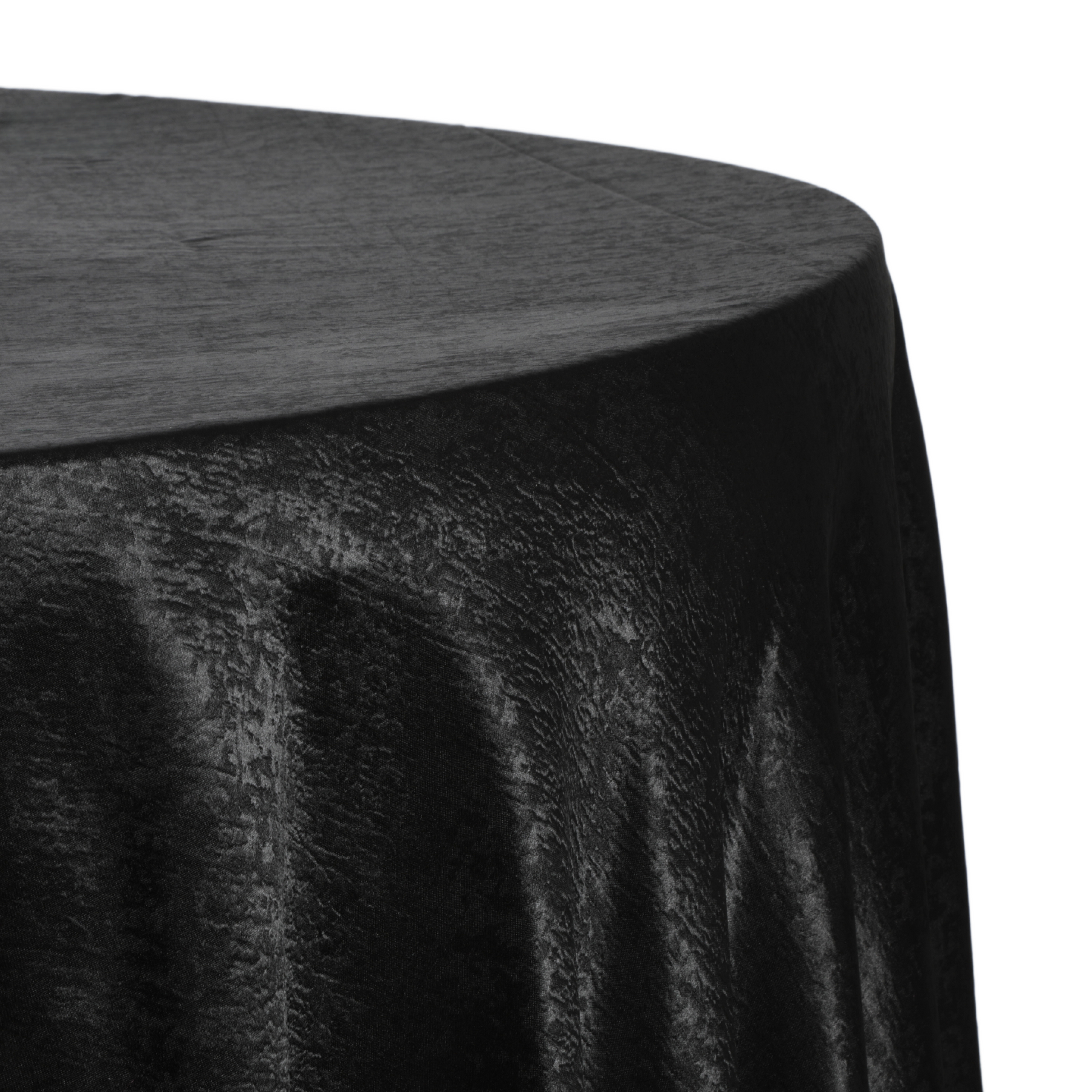 Crinkle Shimmer 120" Round Tablecloth - Black