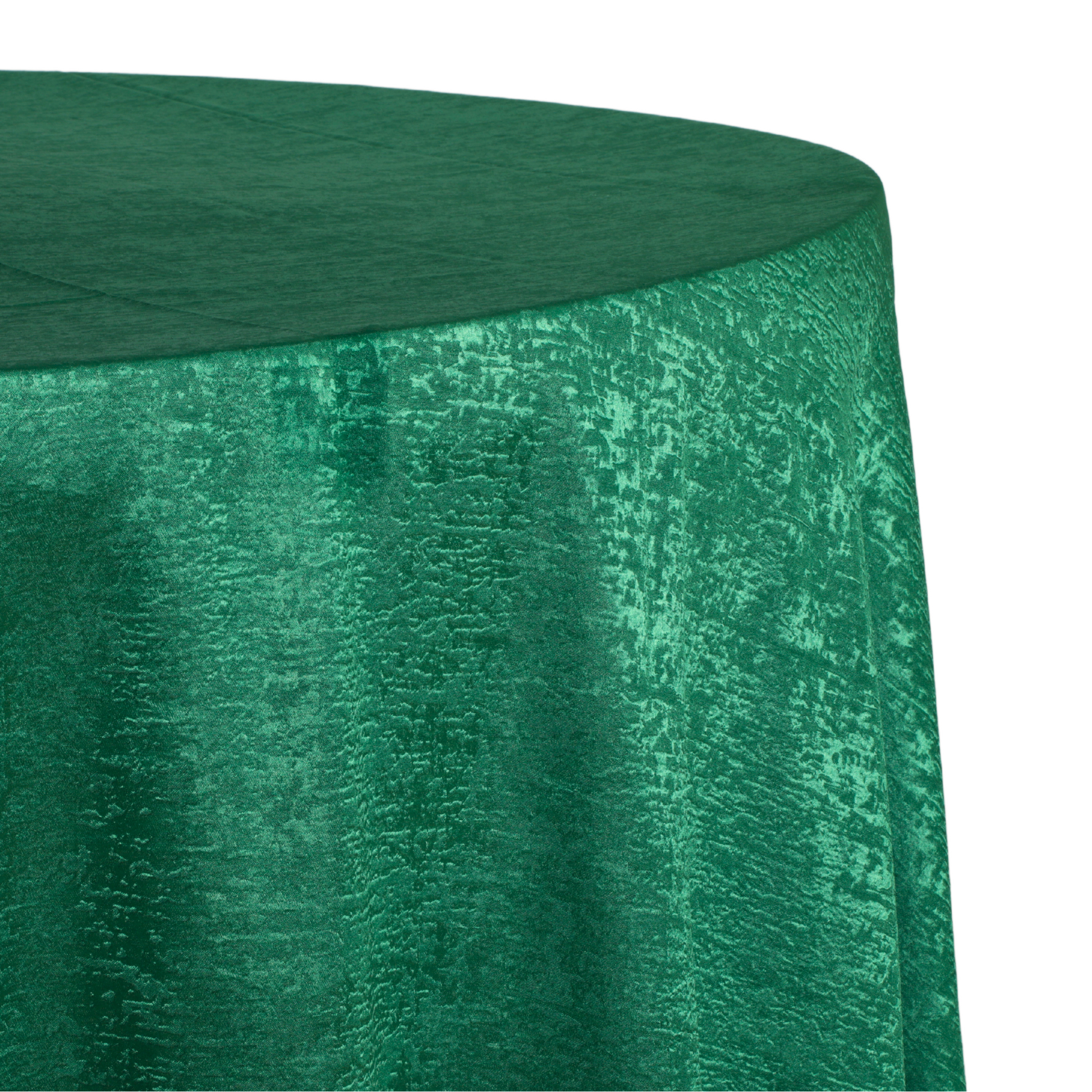 Crinkle Shimmer 120" Round Tablecloth - Emerald Green