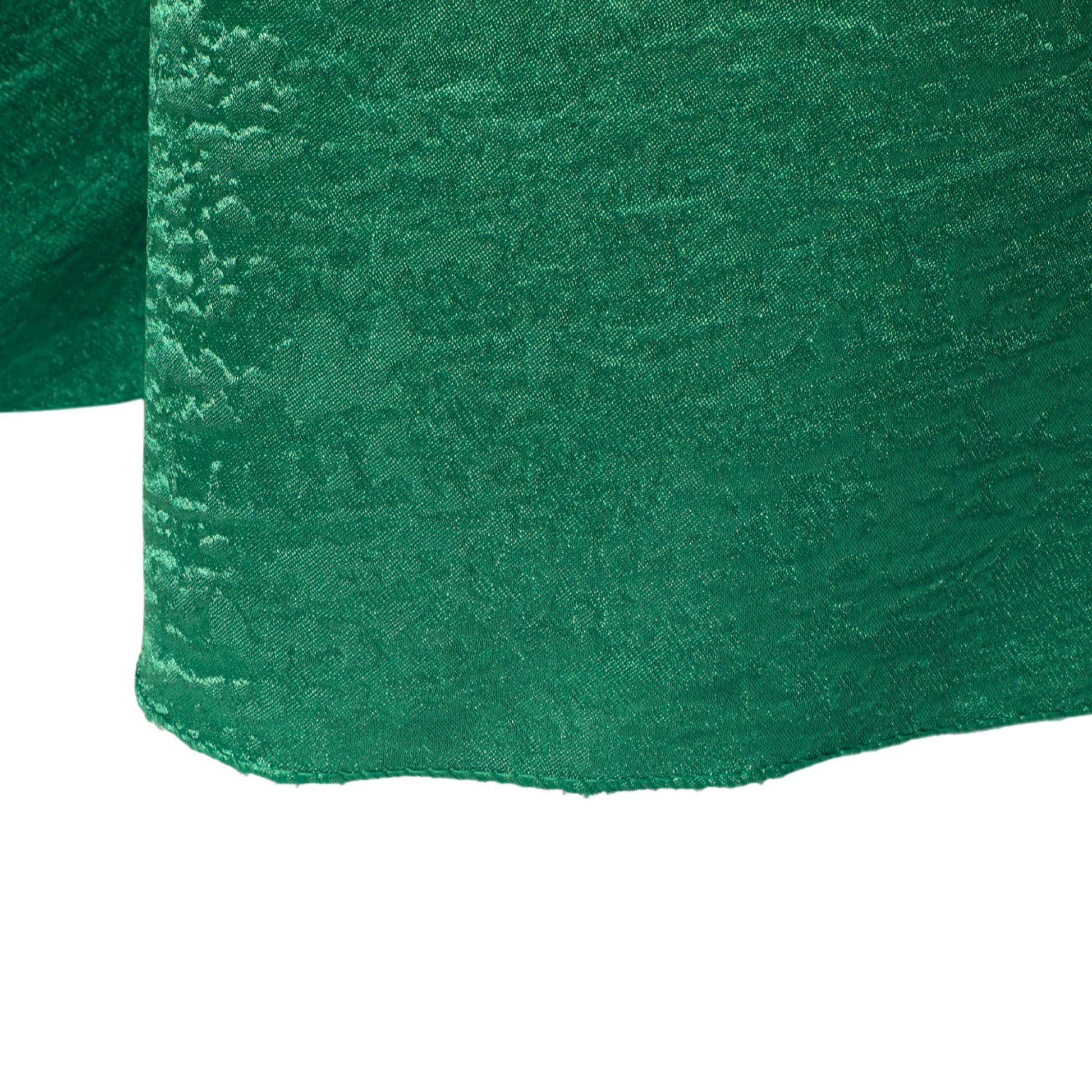 Crinkle Shimmer 120" Round Tablecloth - Emerald Green