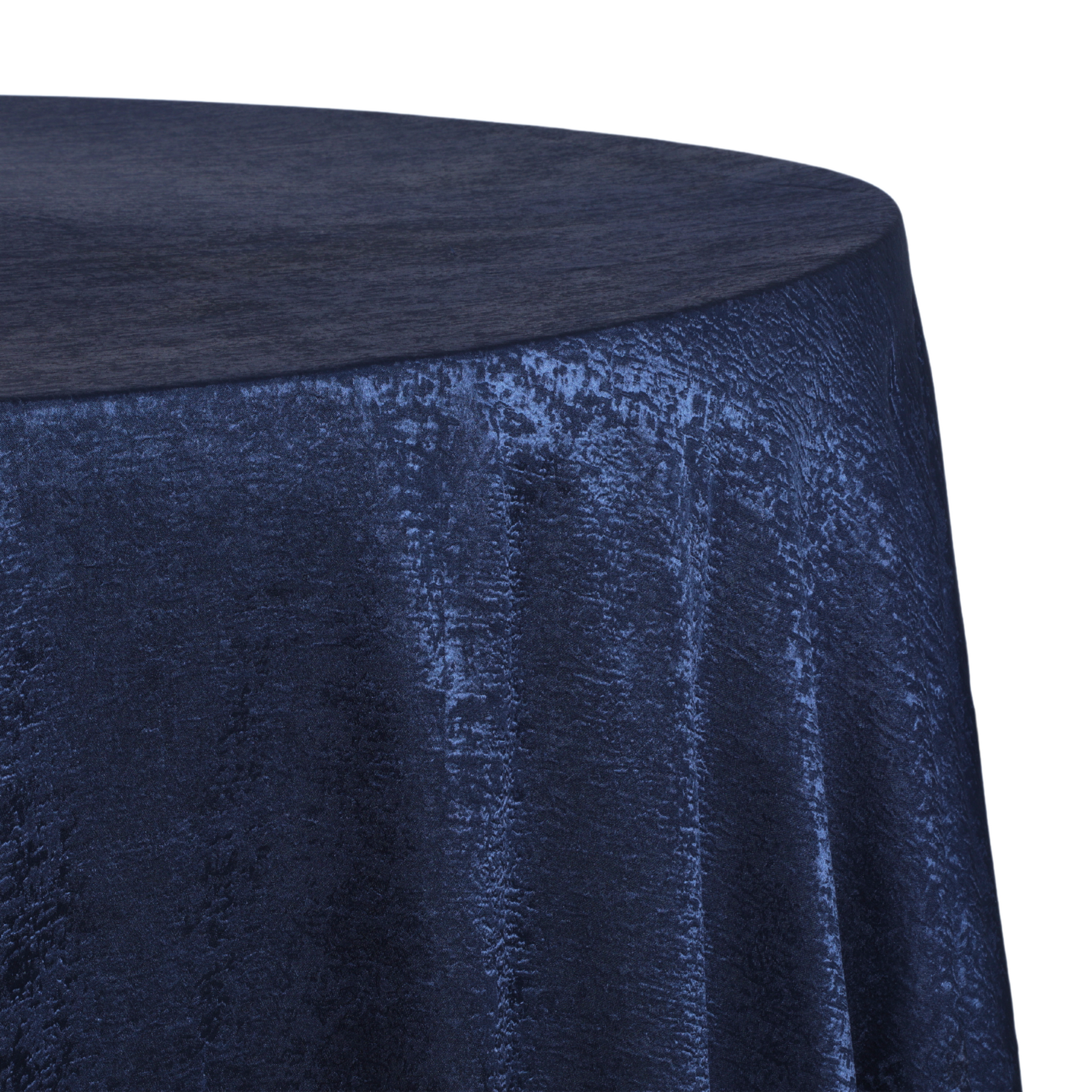 Crinkle Shimmer 120" Round Tablecloth - Navy Blue