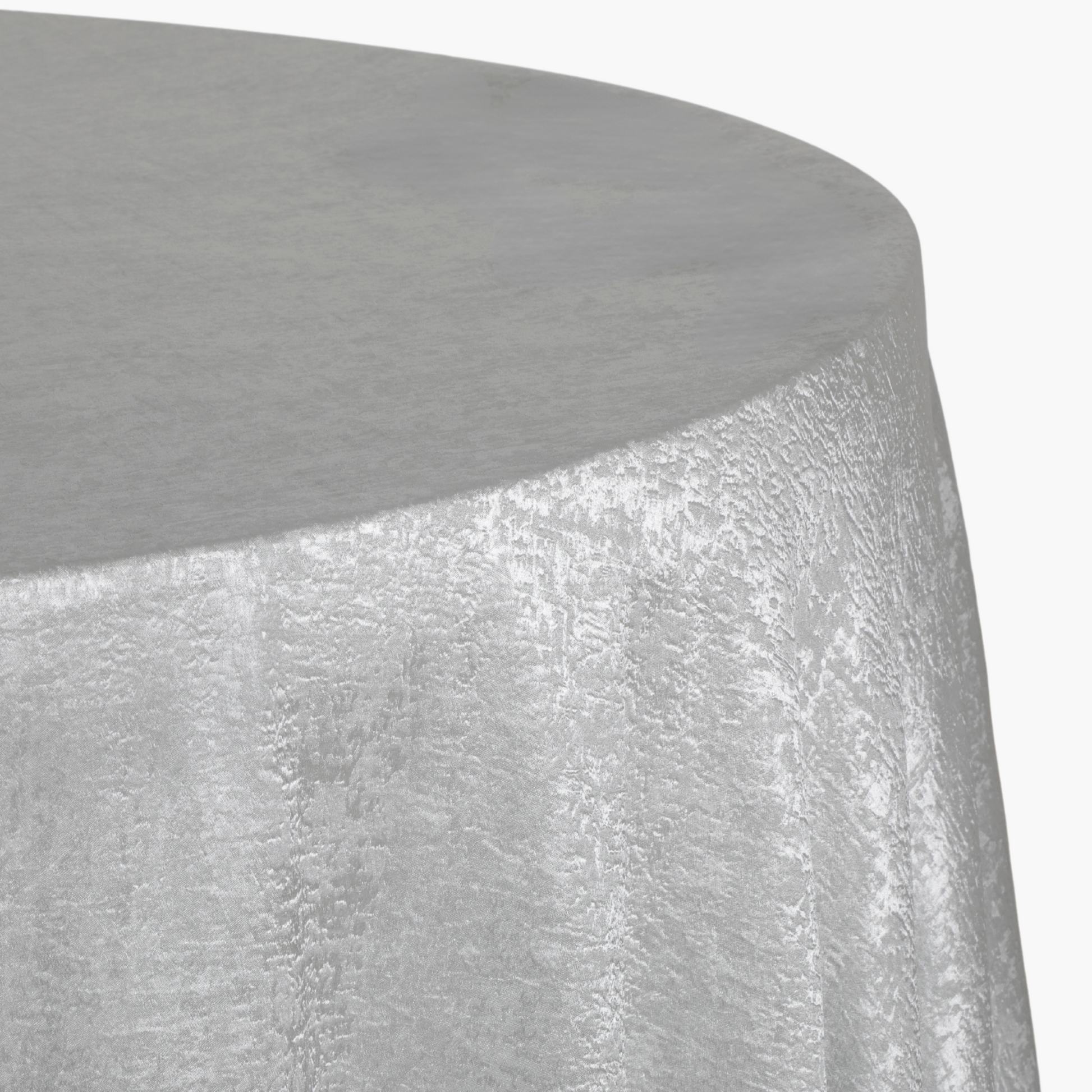 Crinkle Shimmer 132" Round Tablecloth - Silver