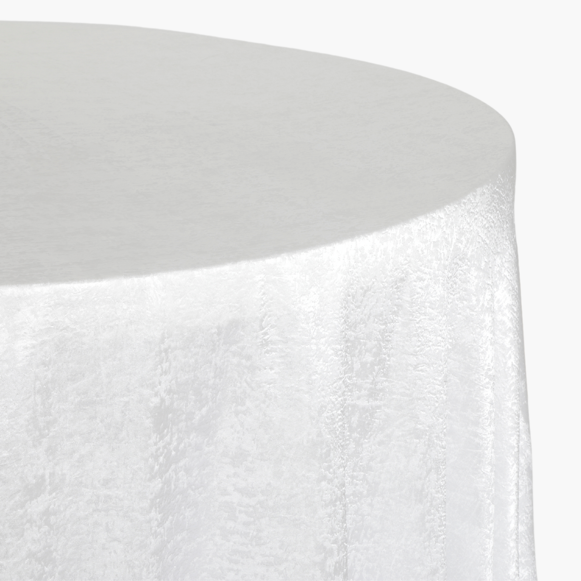 Crinkle Shimmer 120" Round Tablecloth - White