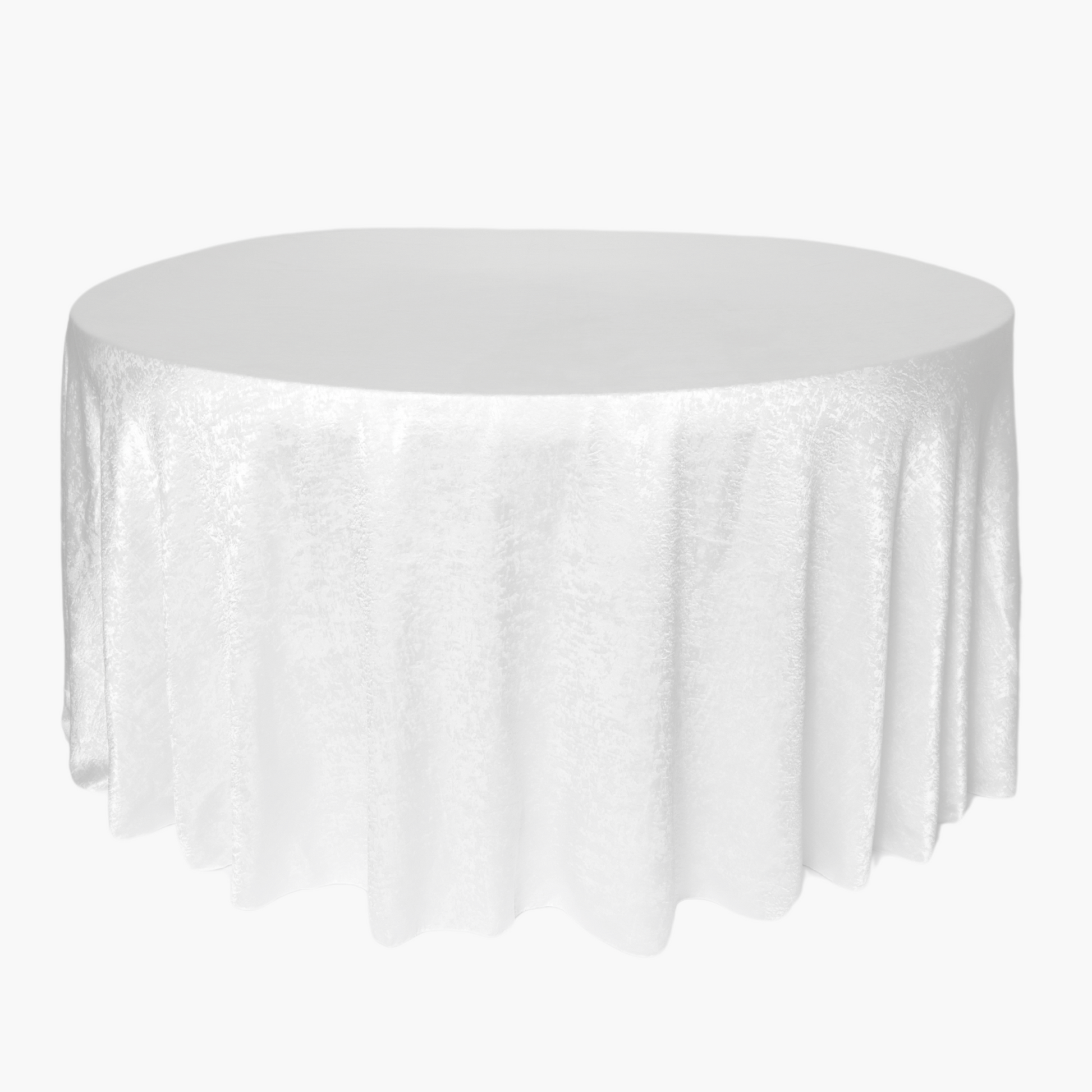 Crinkle Shimmer 132" Round Tablecloth - White