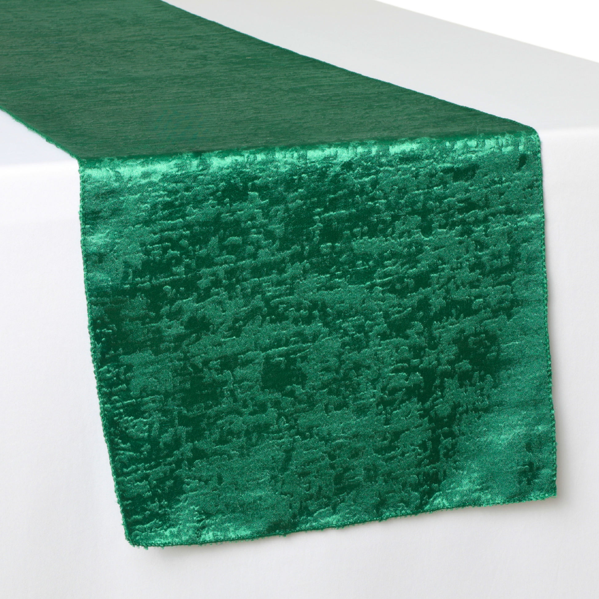 Crinkle Shimmer Table Runner - Emerald Green