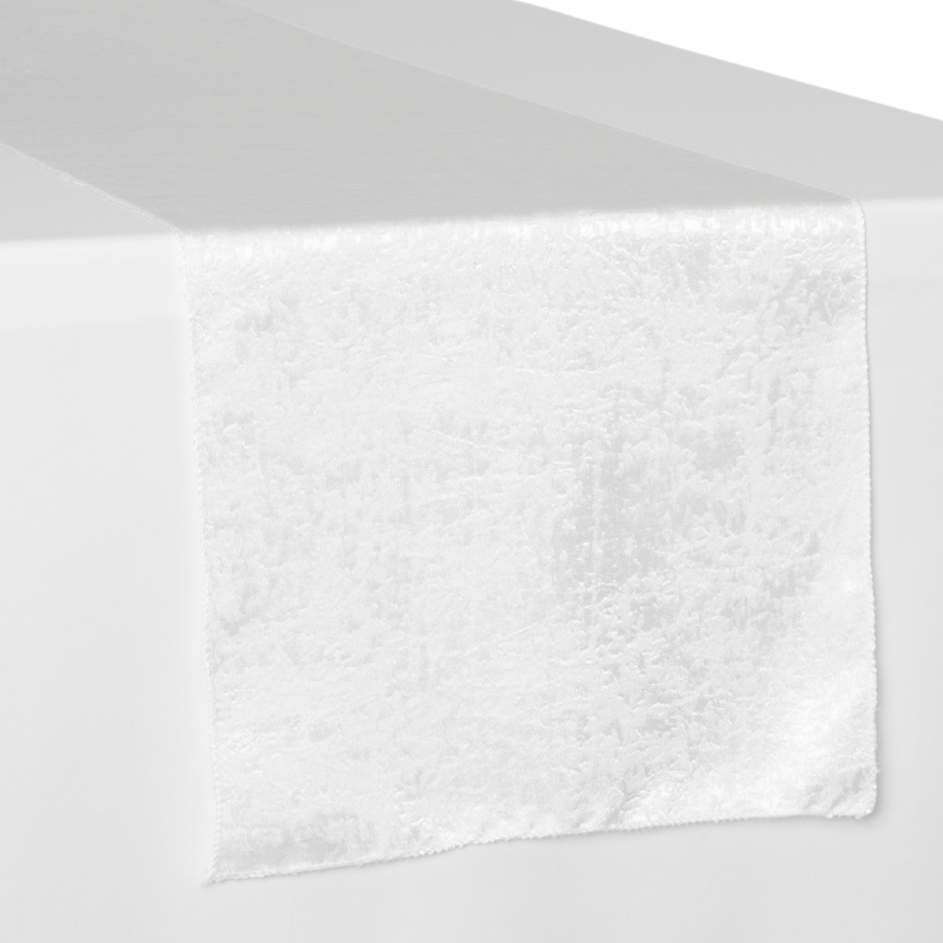 Crinkle Shimmer Table Runner - White