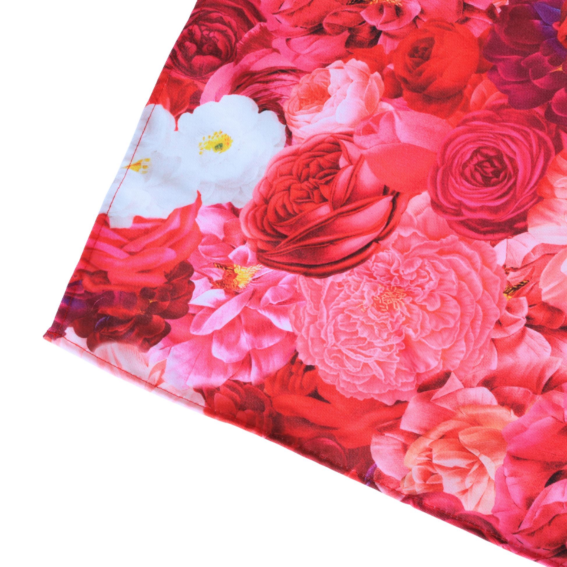 Floral Peony Roses 60"x120" Rectangular Tablecloth - Fuchsia