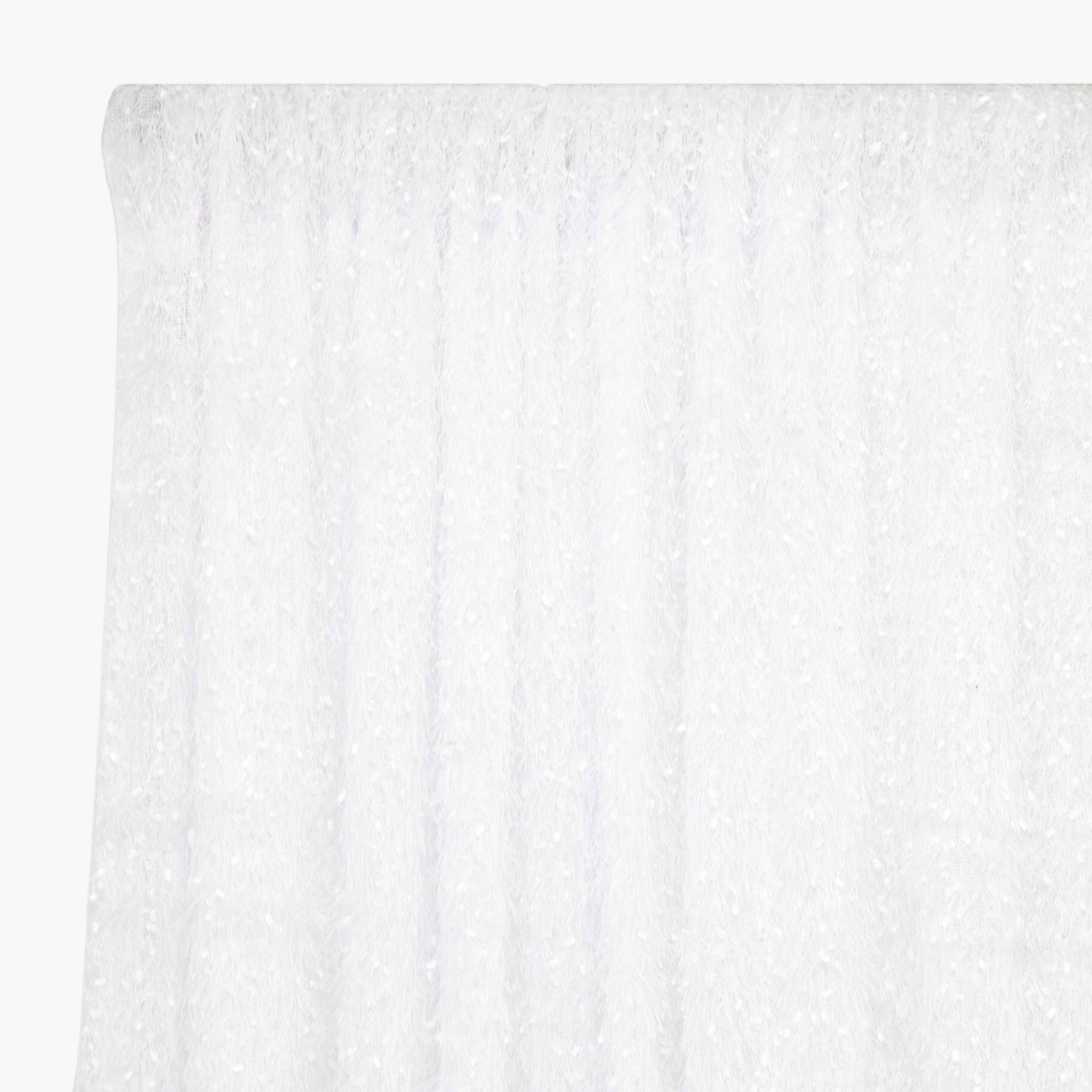 Flurries 12ft H x 52" W Drape/Backdrop Curtain Panel - White