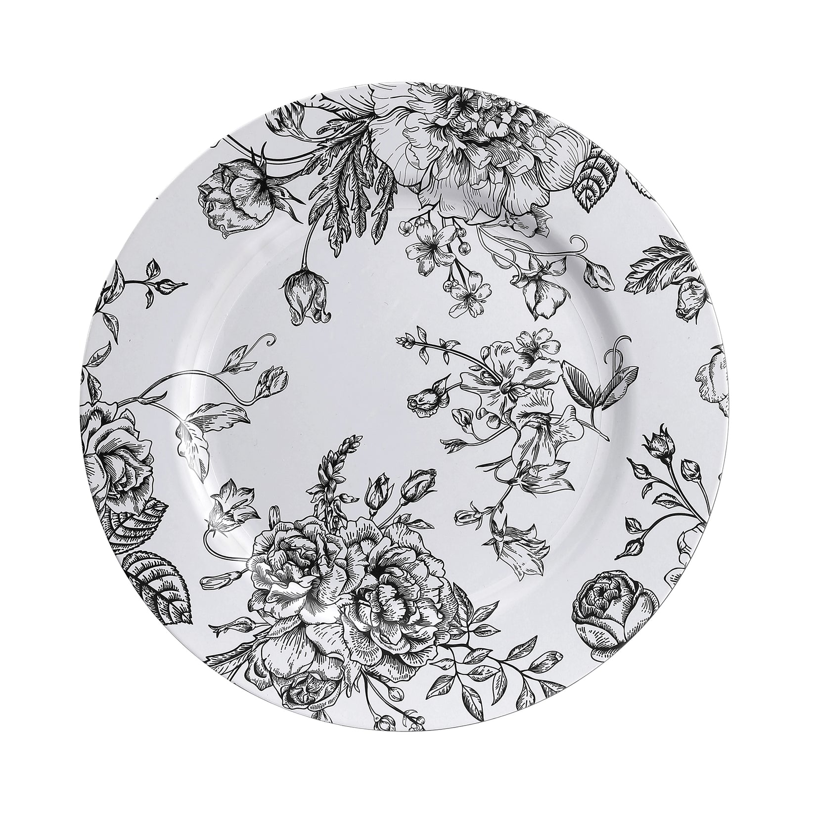 Black French Toile Acrylic Charger Plates– Cv Linens