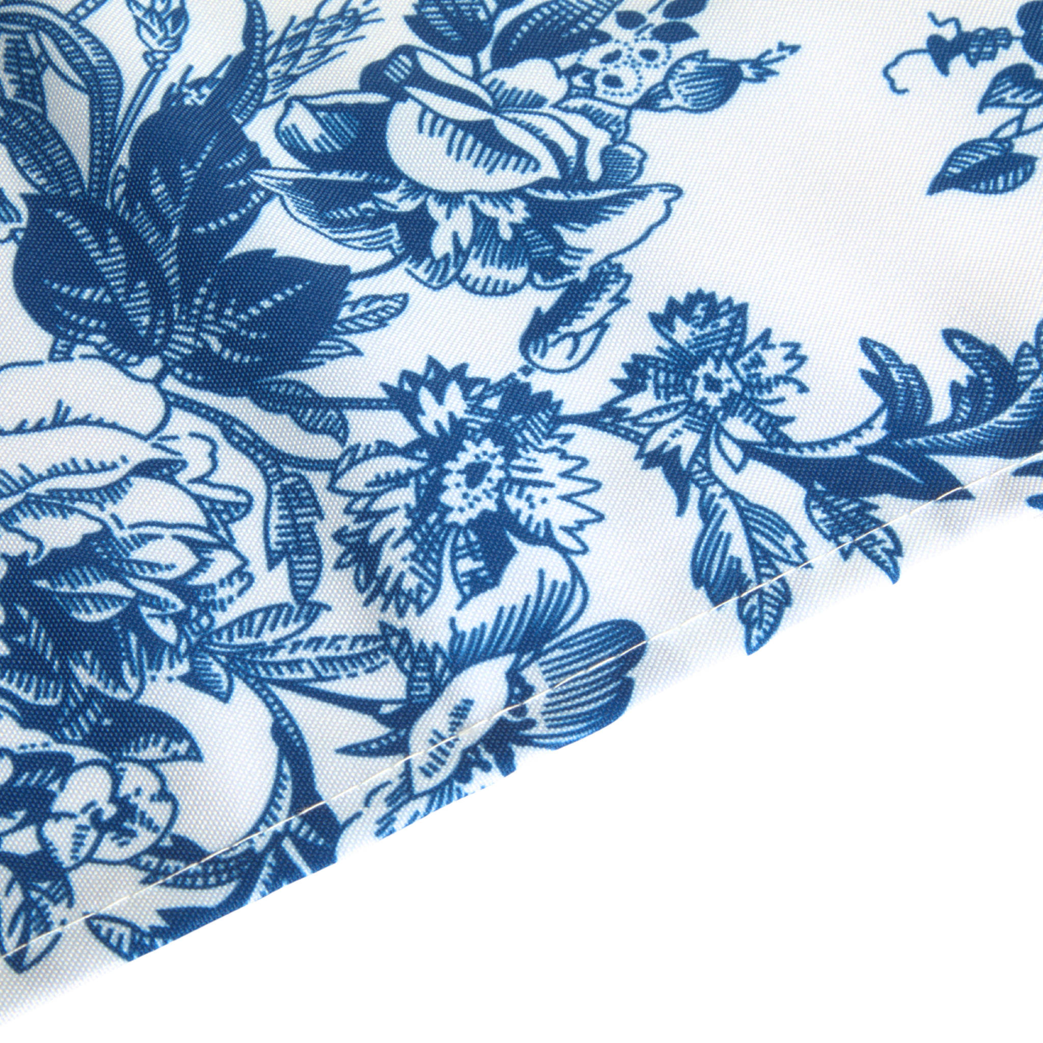French Blue Floral Toile Fabric #85