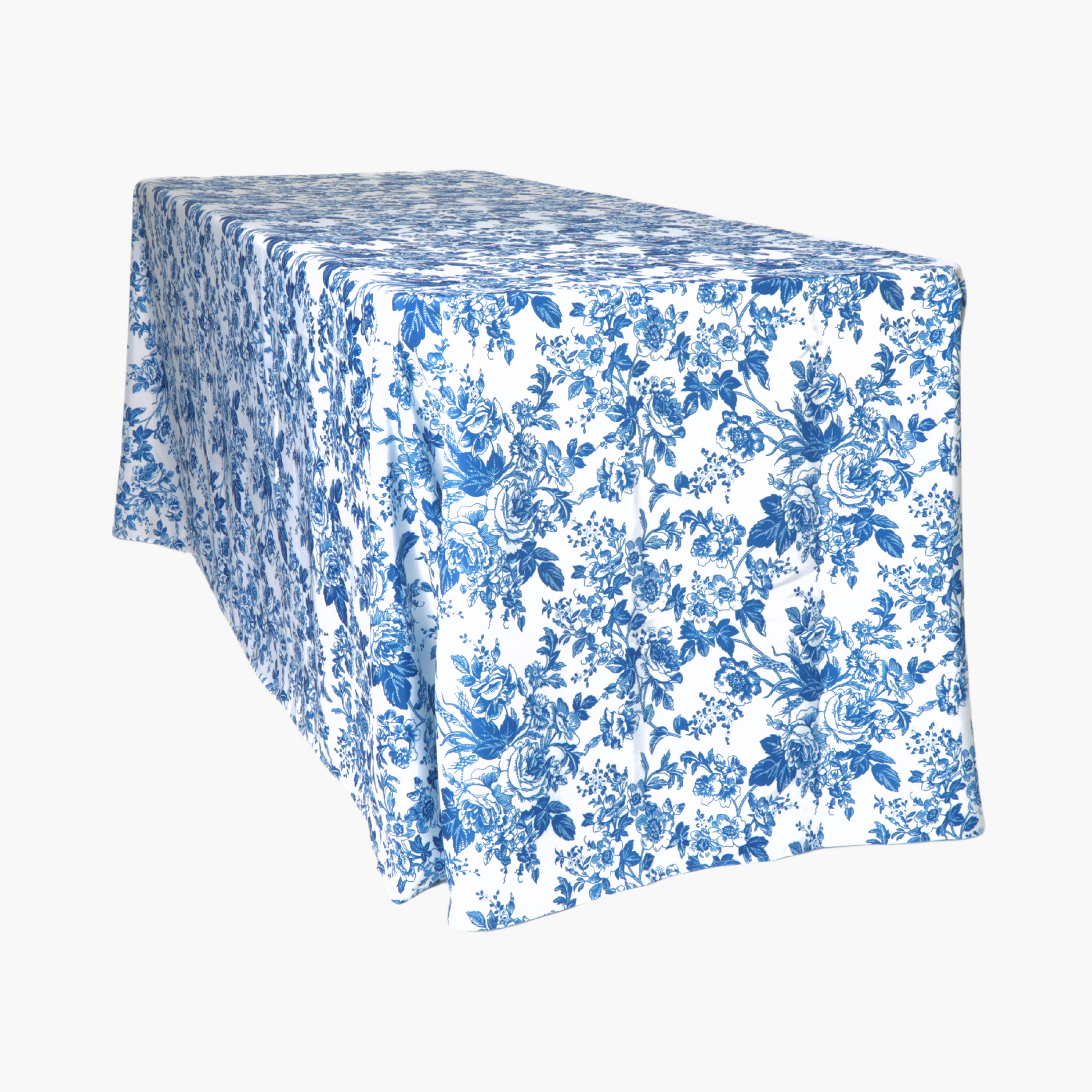 French Toile 90"x132" Rectangular Tablecloth - Blue