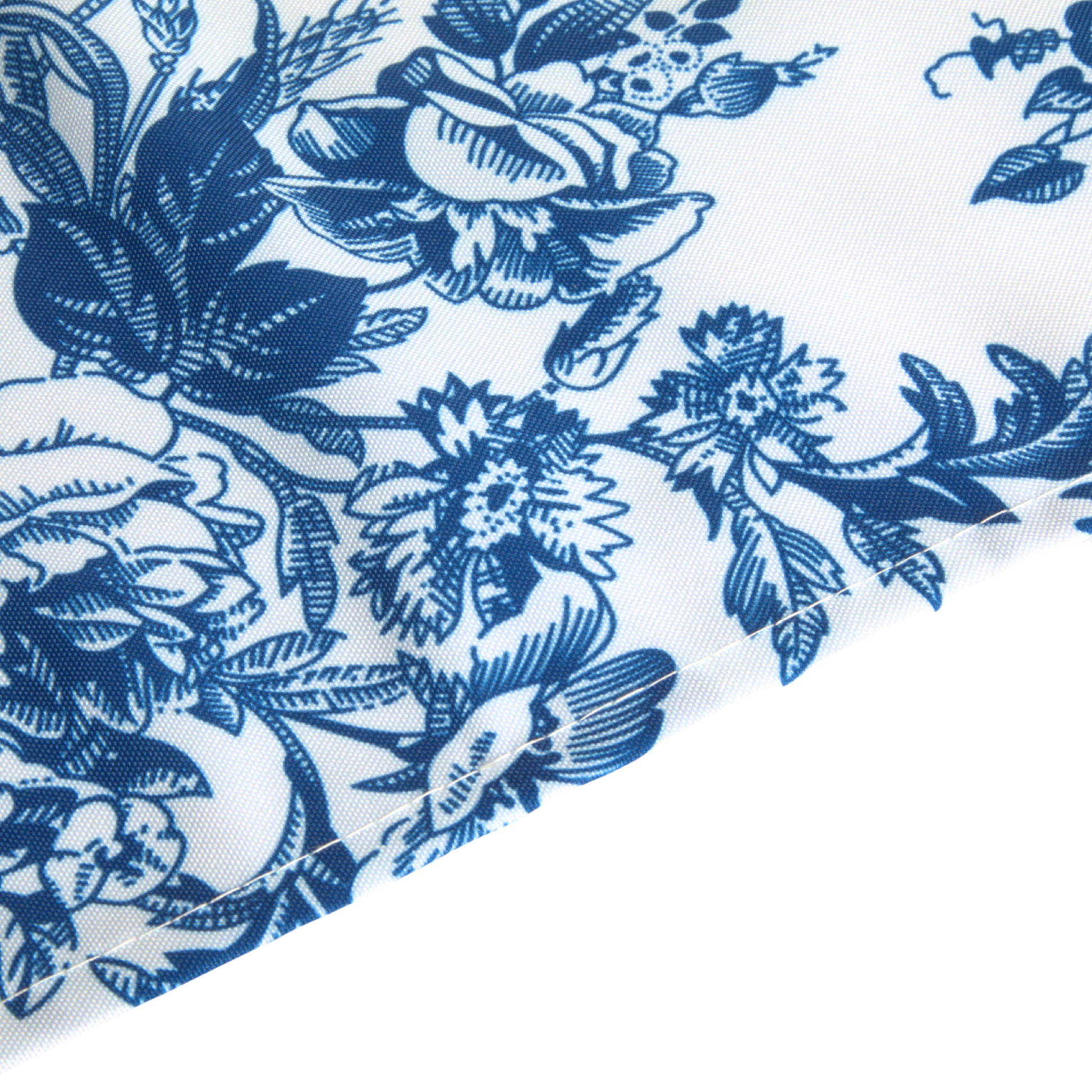 French Toile 108" Round Tablecloth - Blue