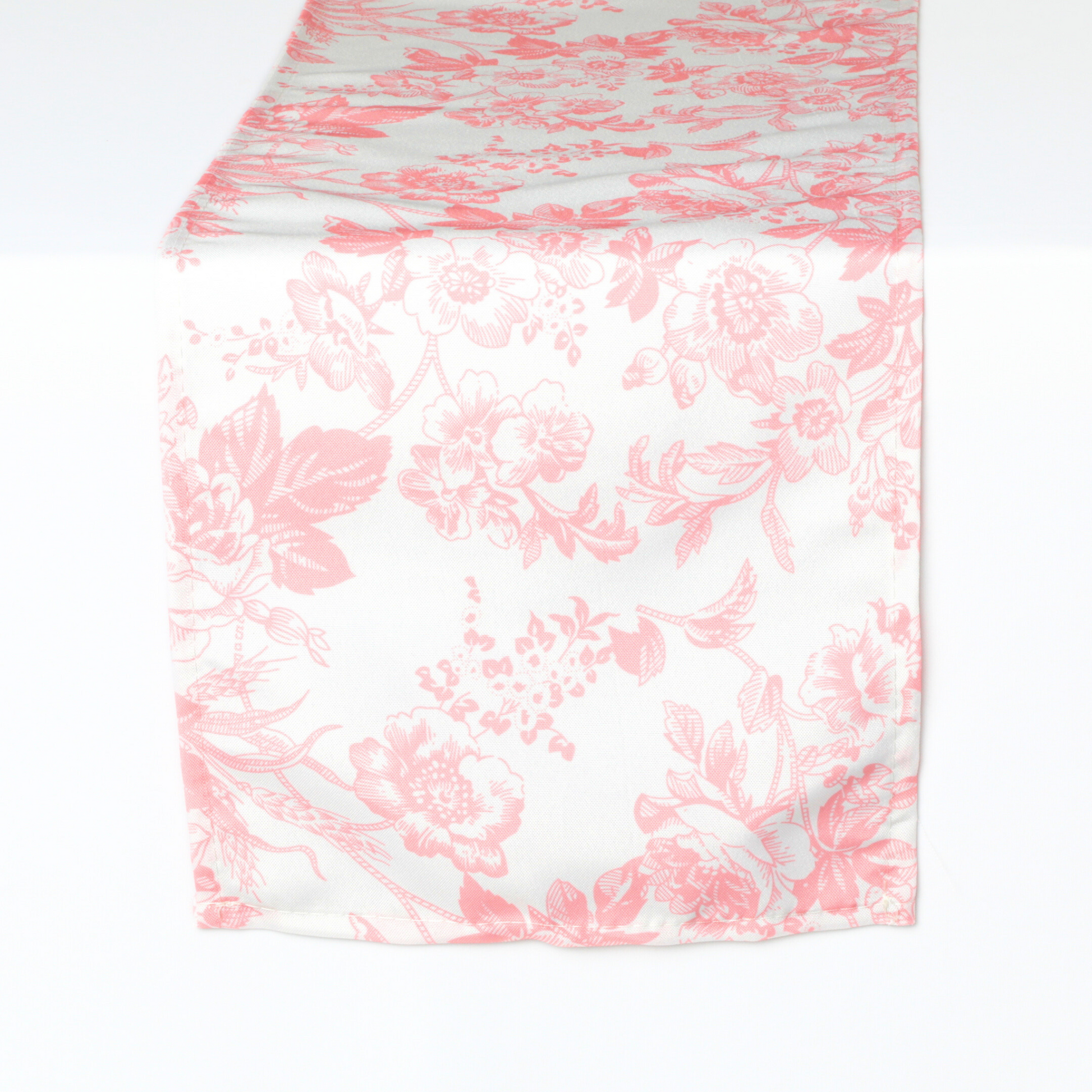 French Toile Table Runner - Coral