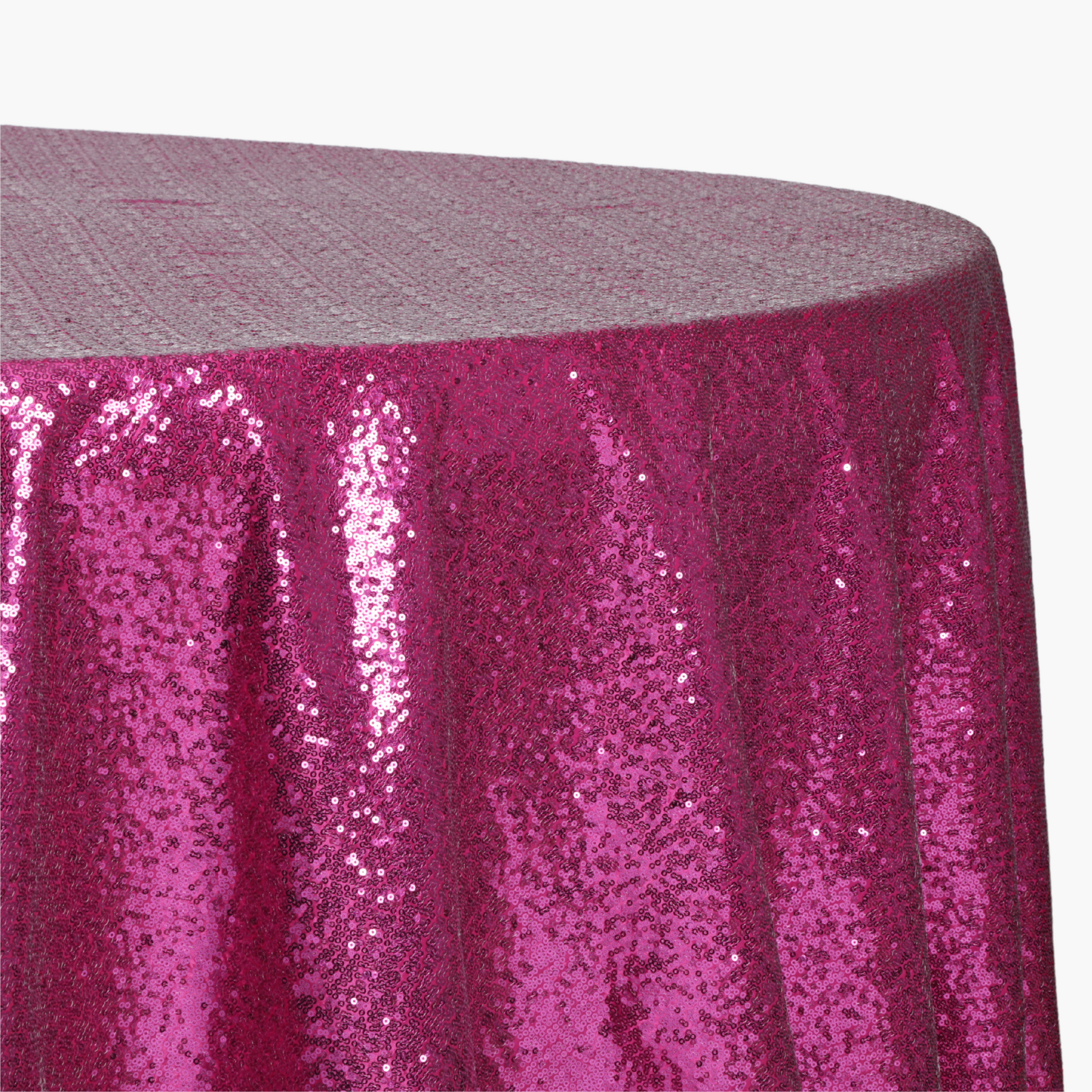 Glitz Sequins 132" Round Tablecloth - Magenta