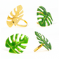 4 pc/pk Green Monstera Leaf Napkin Ring