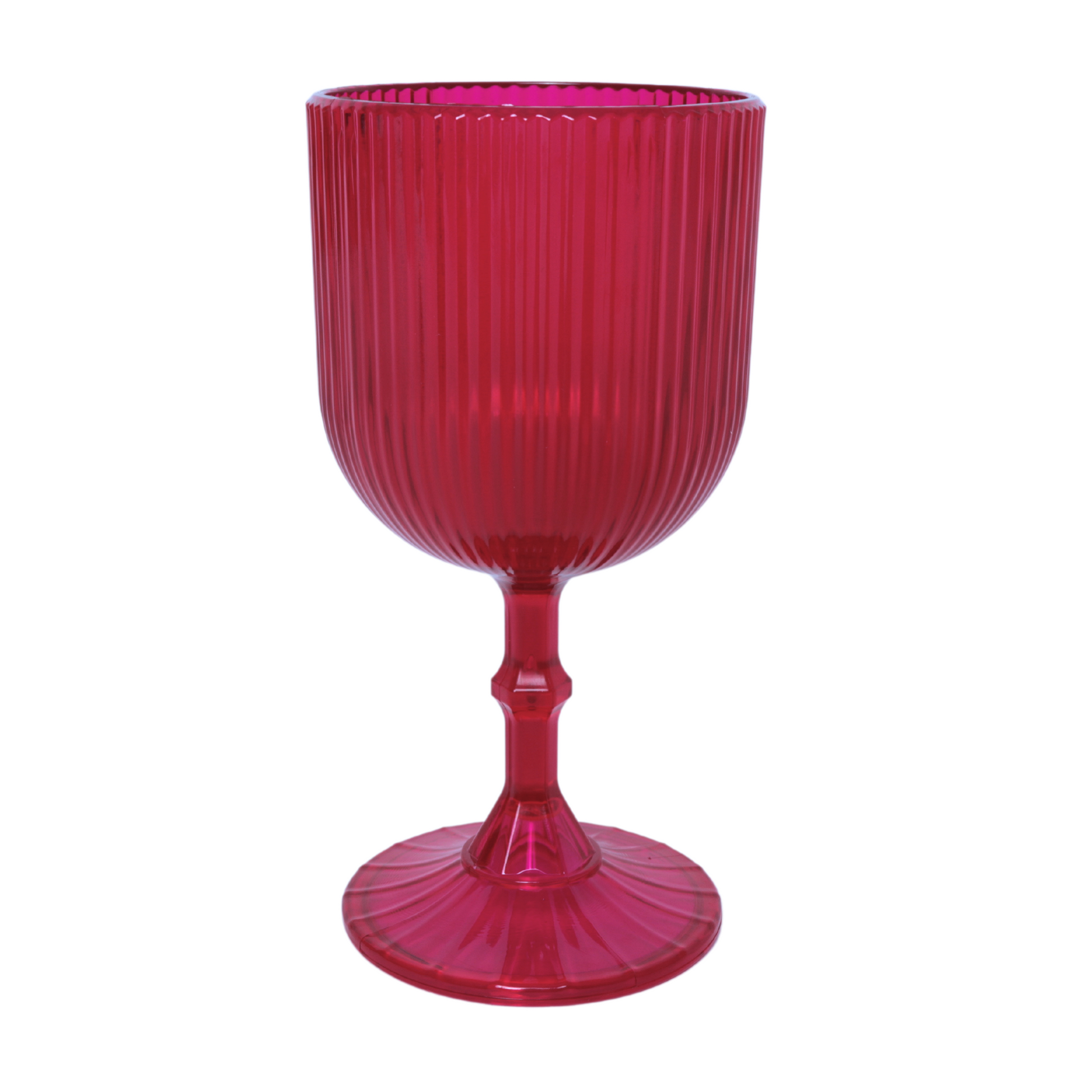 Magenta Acrylic 11oz Wine Goblets Ripple Design (6 pcs/pk)