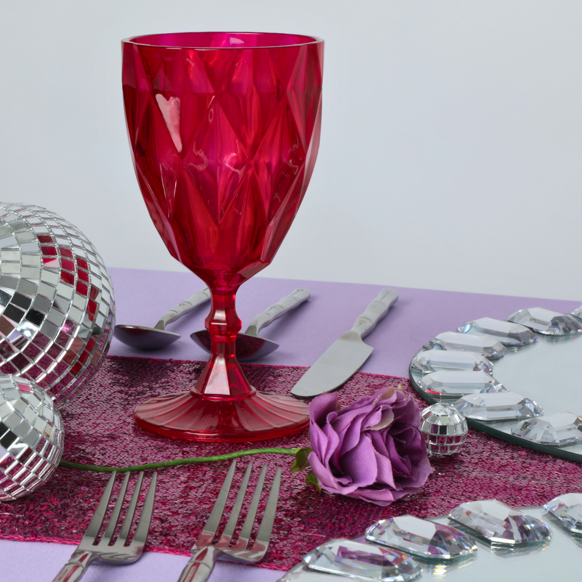 Magenta Vintage Acrylic Goblets (6 pcs/pk)