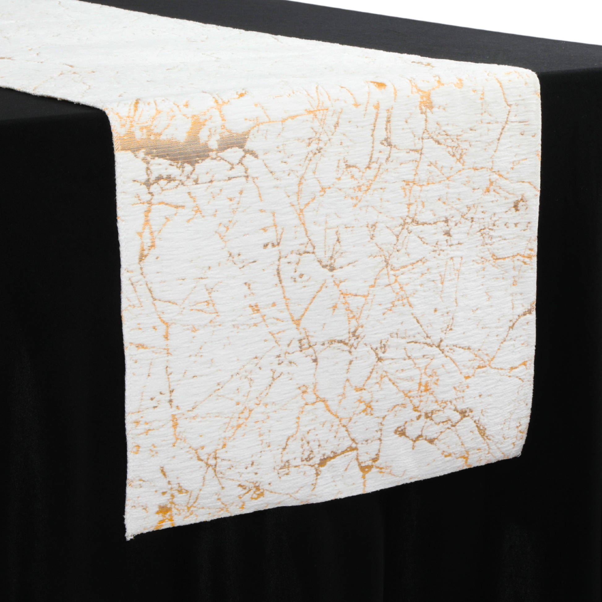 Marble Reversible Jacquard Table Runner - Gold