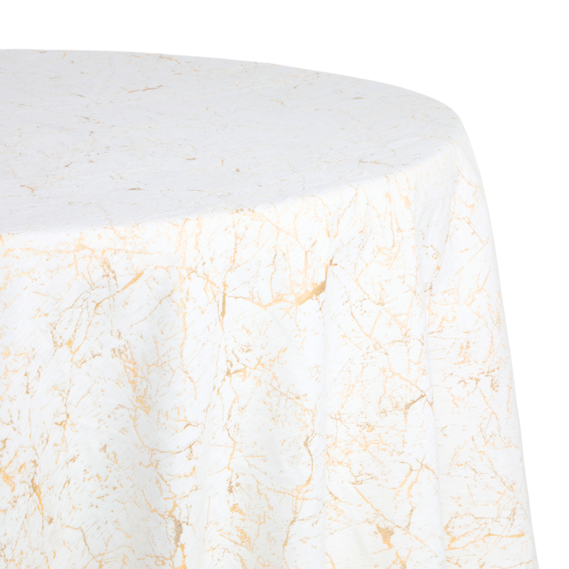 Marble Reversible Jacquard Tablecloth 120" Round - Gold