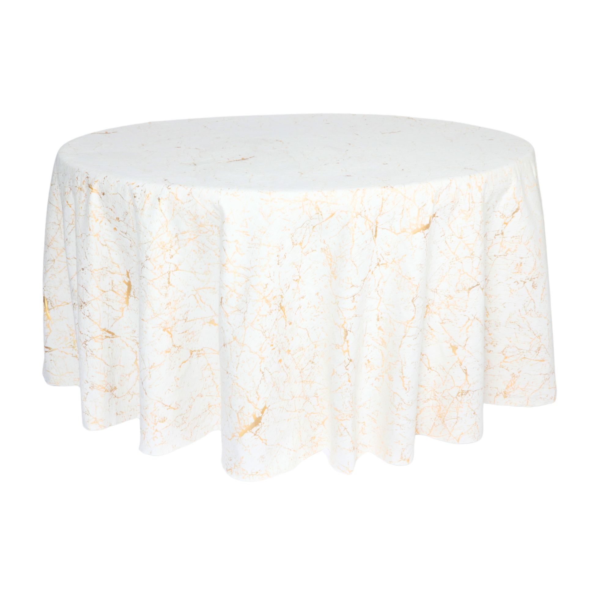 Marble Reversible Jacquard Tablecloth 120" Round - Gold