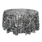 Marble Reversible Jacquard Tablecloth 120" Round - Shimmer Black