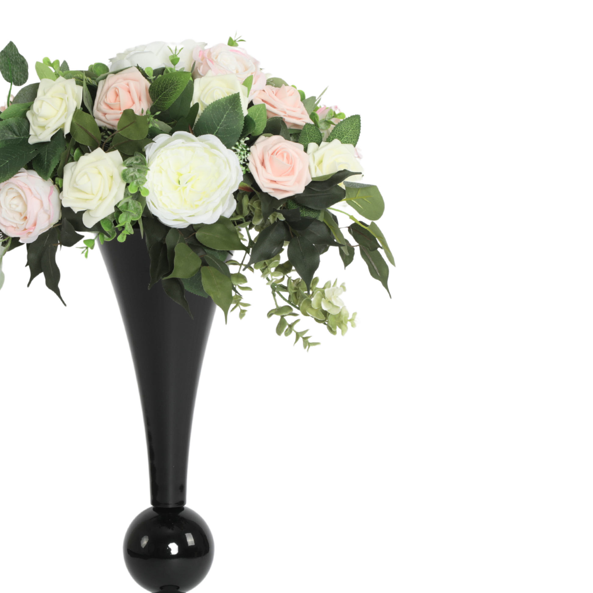 Metallic Reversible Riser Flower Centerpiece Vase 28" Tall - Black