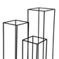 Modern Rectangular Tall Metal Frame Stand Centerpiece (3 pcs/set) - Black