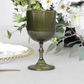 Olive Green Acrylic 11oz Wine Goblets Ripple Design (6 pcs/pk)