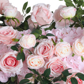 Pink Premade Flower Backdrop Arch & Table Runner Decor– CV Linens