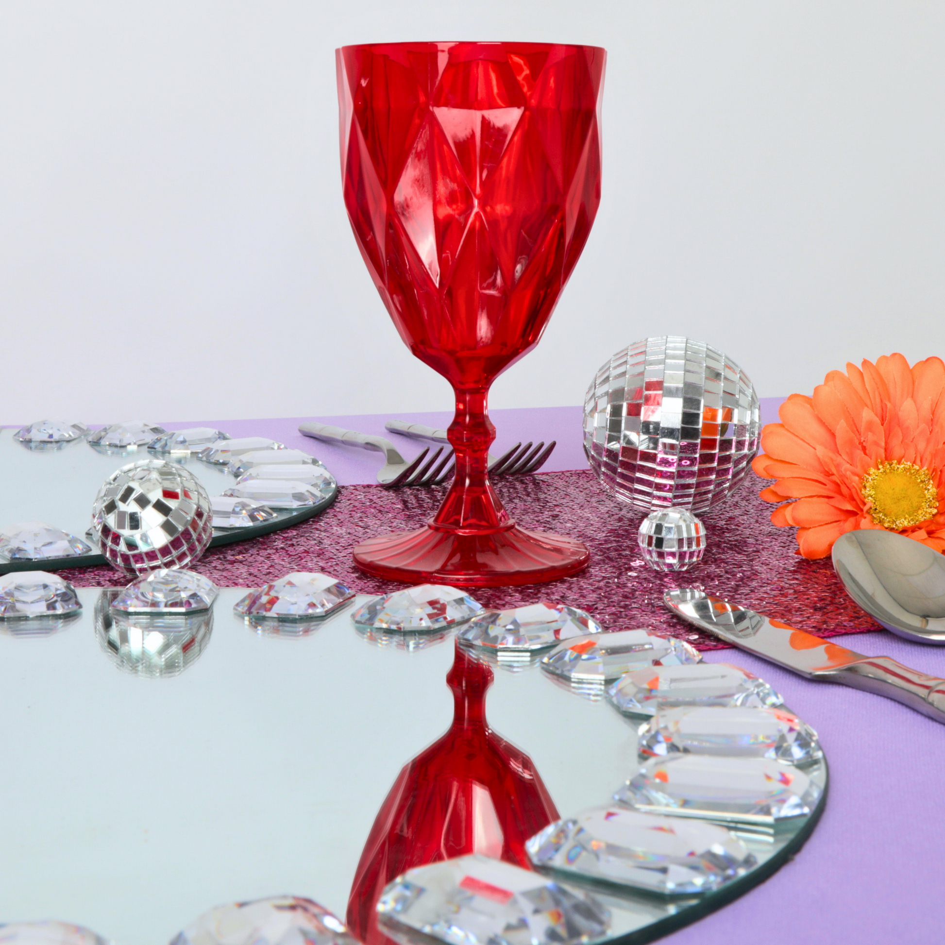 Red Vintage Acrylic Goblets (6 pcs/pk)