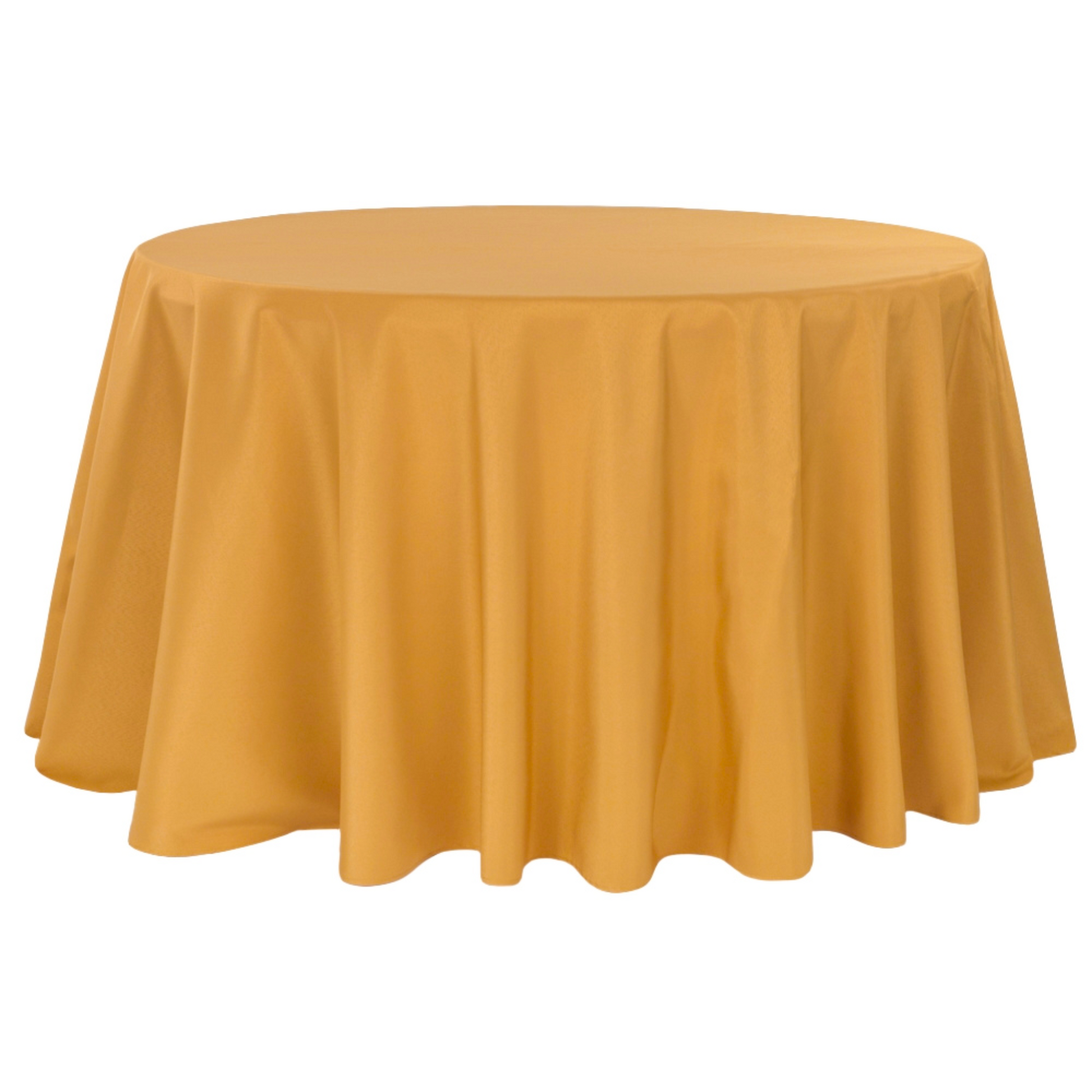 Round Polyester 132" Tablecloth - Gold