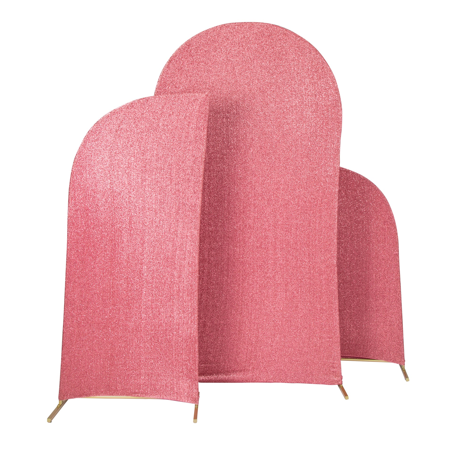 Shimmer Spandex Arch Covers for Chiara Frame Backdrop 3pc/set - Dusty Rose/Mauve