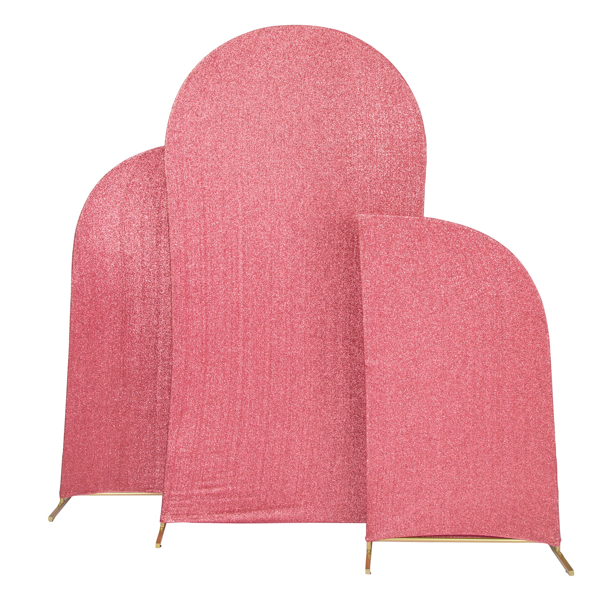 Shimmer Spandex Arch Covers for Chiara Frame Backdrop 3pc/set - Dusty Rose/Mauve