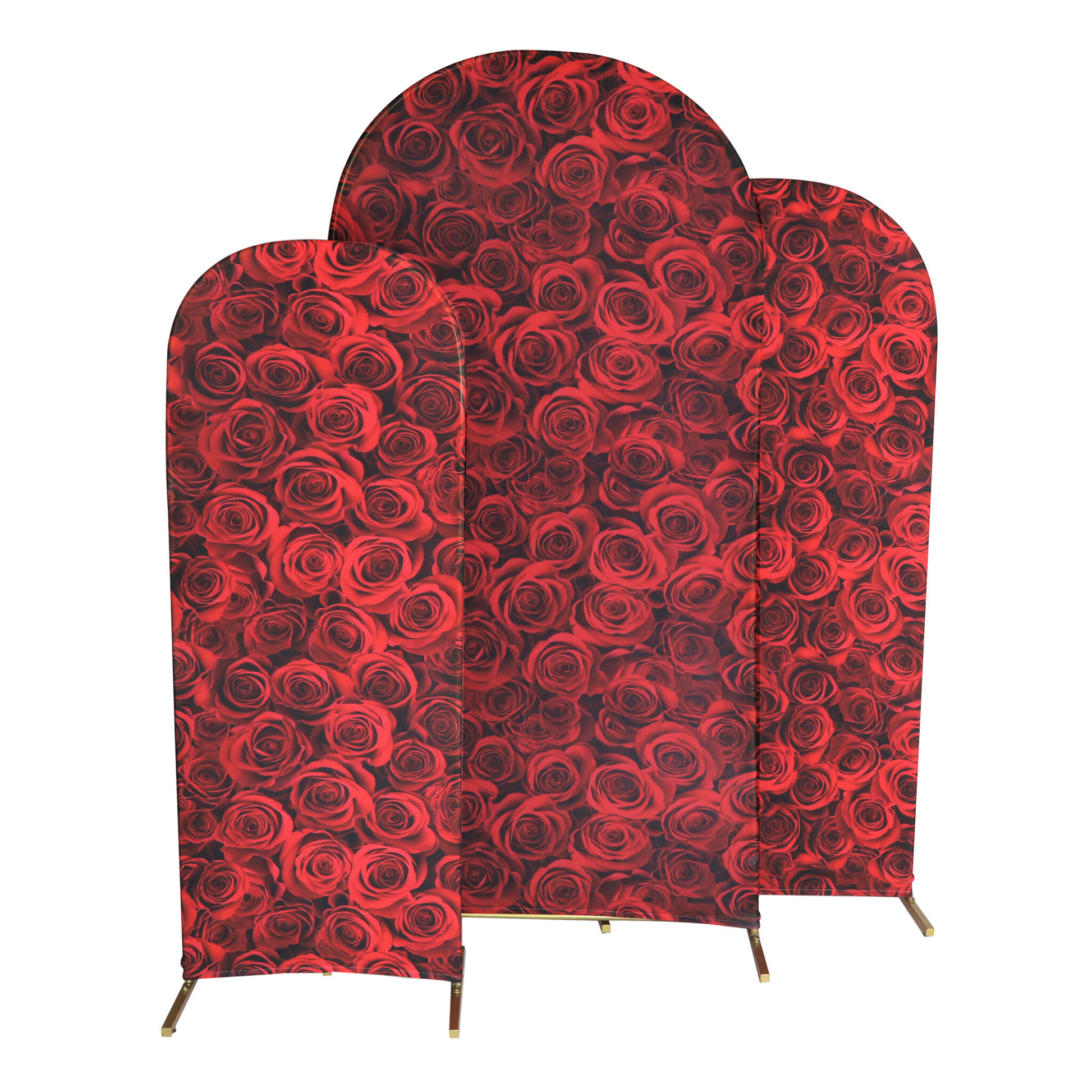 Spandex Covers for Trio Arch Frame Backdrop 3pc/set - Red Roses