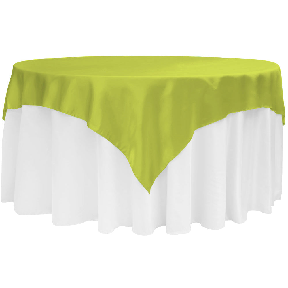 Square 72 inch Satin Overlay Emerald Green at CV Linens