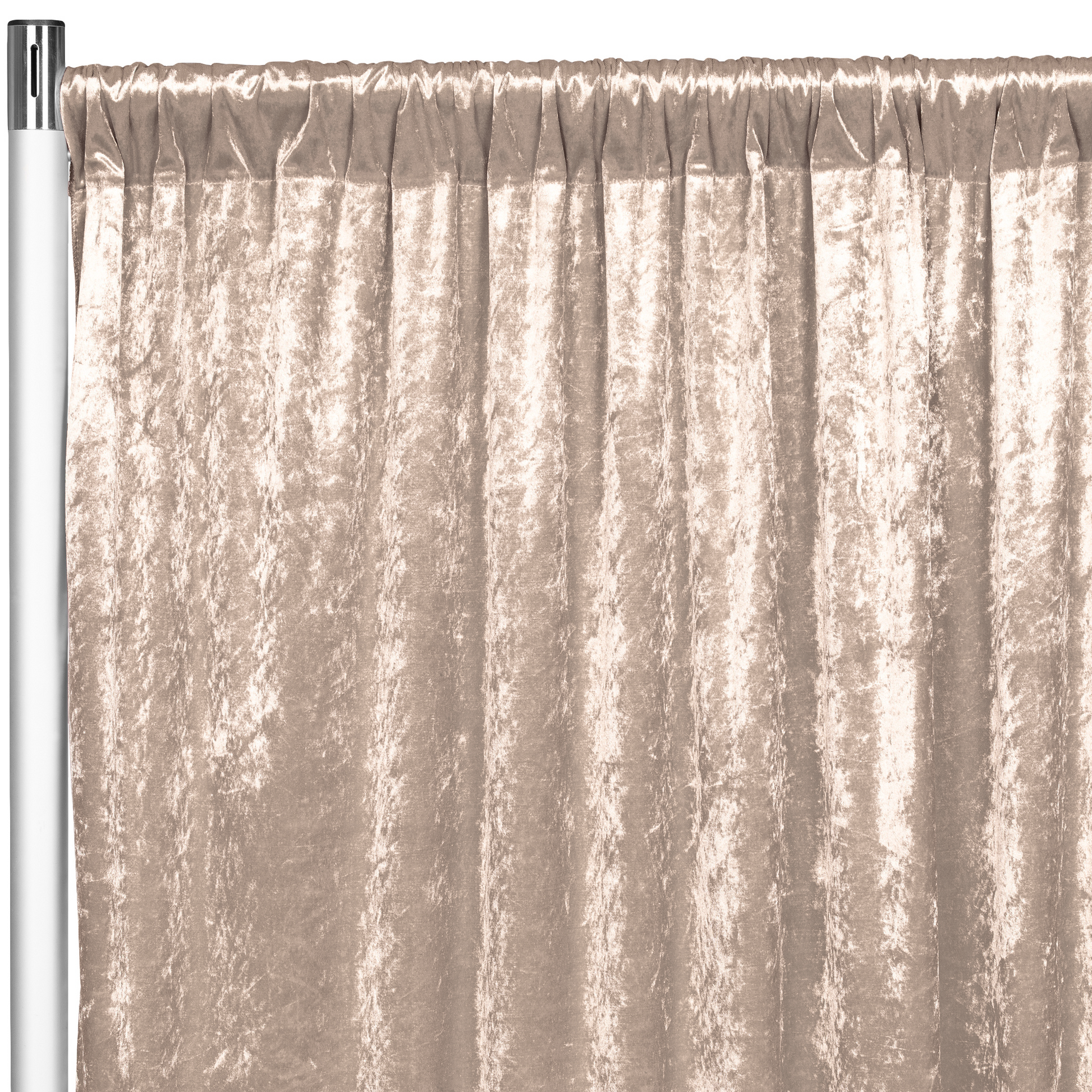 Velvet 18ft H x 52" W Drape/Backdrop Curtain Panel - Beige