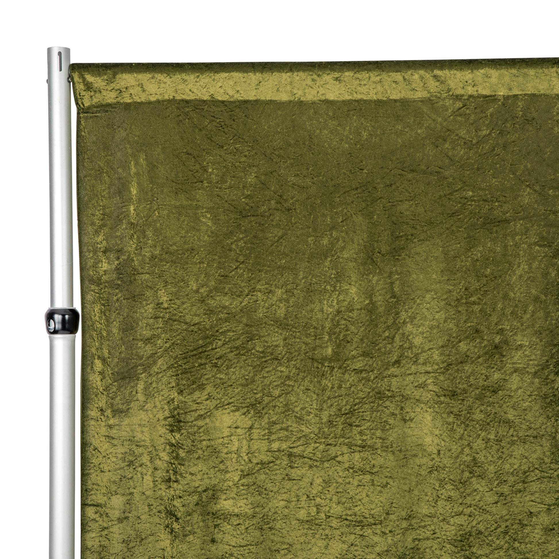 Velvet 18ft H x 52" W Drape/Backdrop Curtain Panel - Olive Green