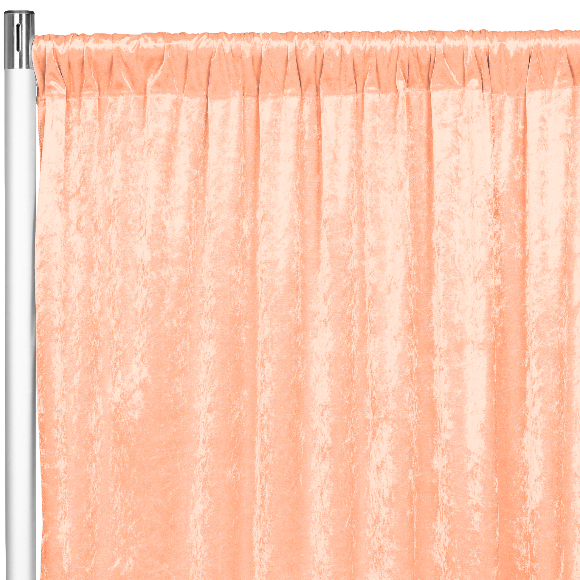 Velvet 16ft H x 52" W Drape/Backdrop Curtain Panel - Peach