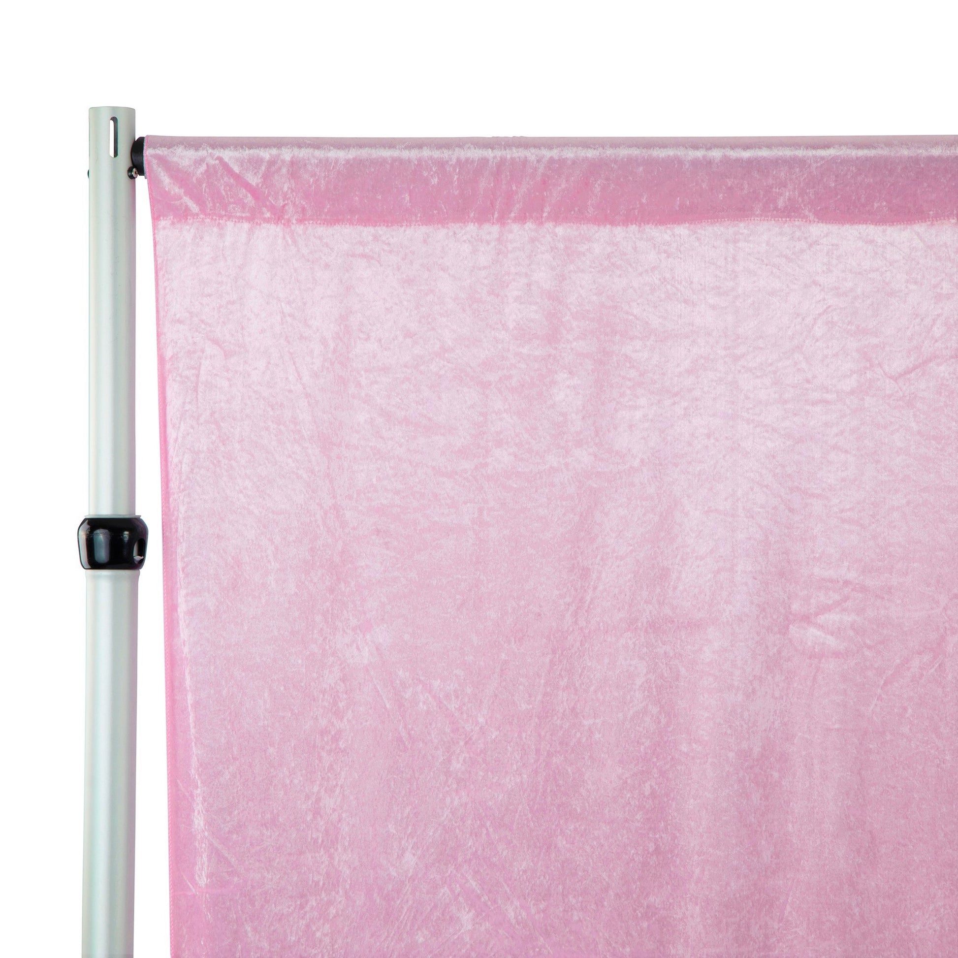 Velvet 16ft H x 52" W Drape/Backdrop Curtain Panel - Pink