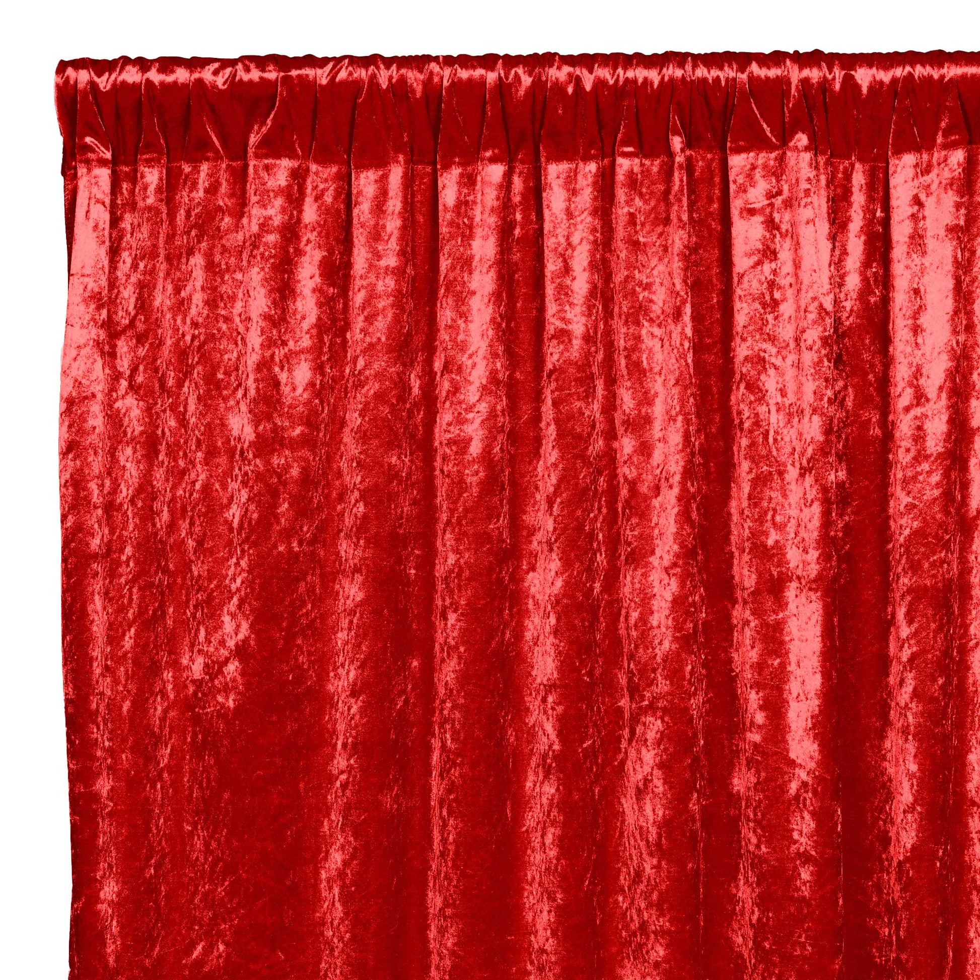 Velvet 18ft H x 52" W Drape/Backdrop Curtain Panel - Red