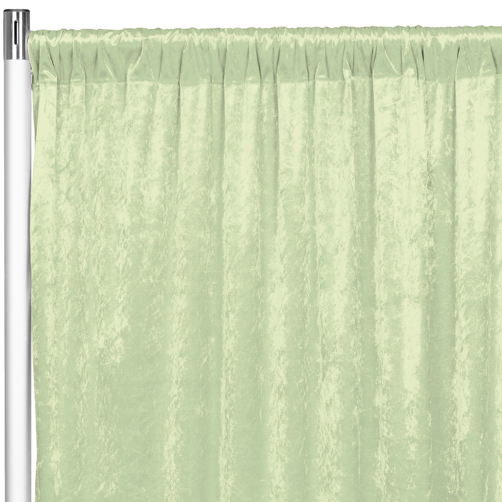 Velvet 10ft H x 52" W Drape/Backdrop Curtain Panel - Sage Green