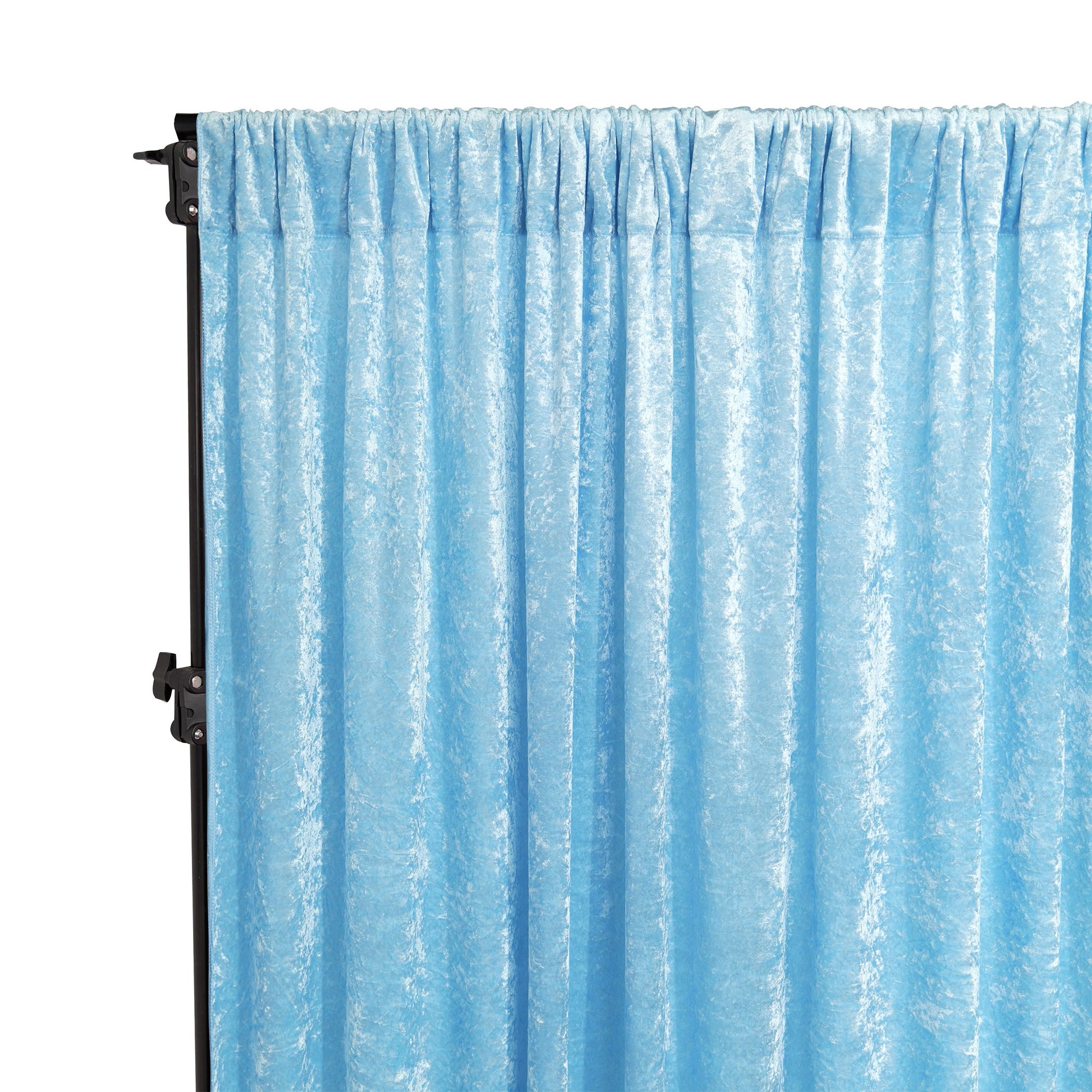 Velvet 14ft H x 52" W Drape/Backdrop Curtain Panel - Baby Blue