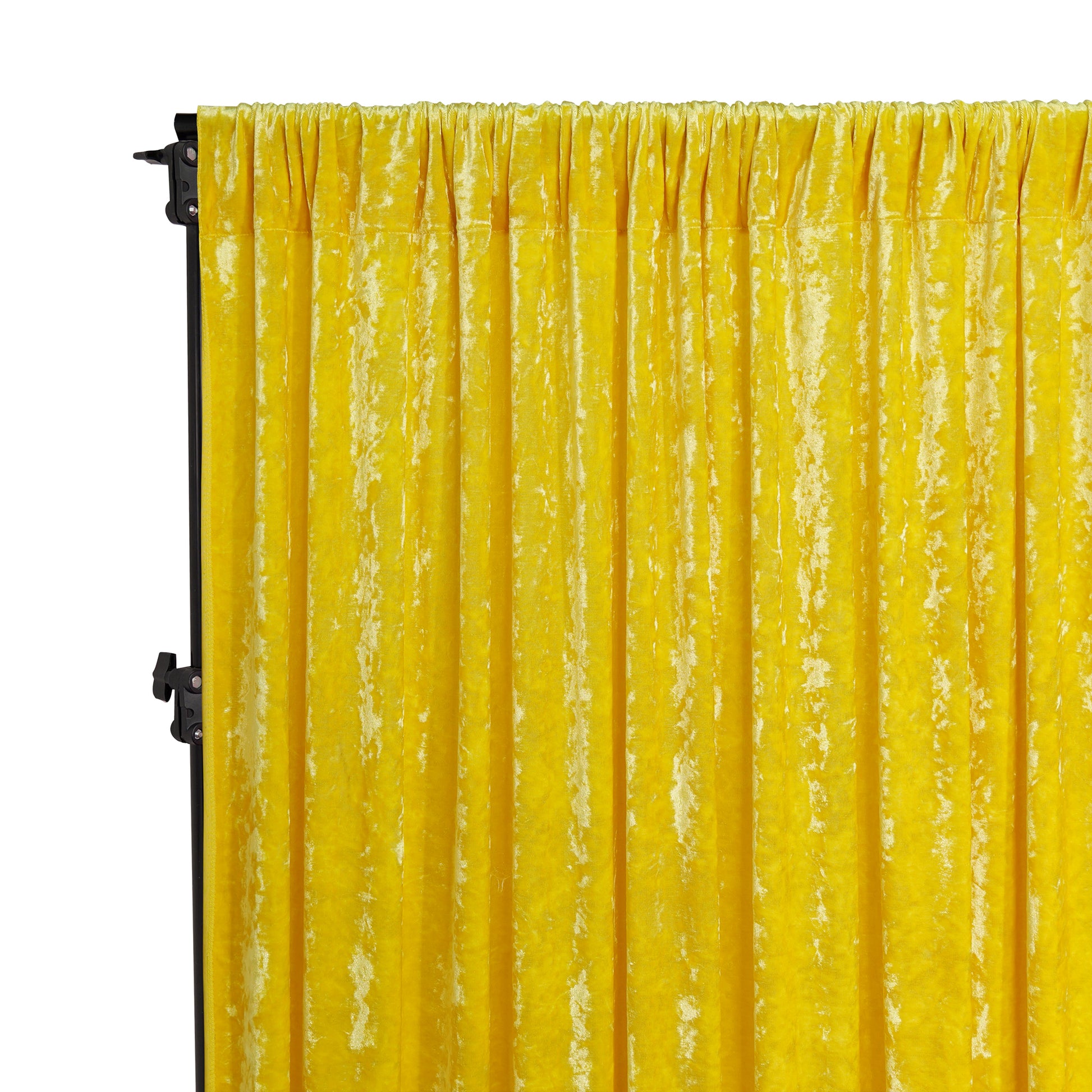 Velvet 10ft H x 52" W Drape/Backdrop Curtain Panel - Canary Yellow