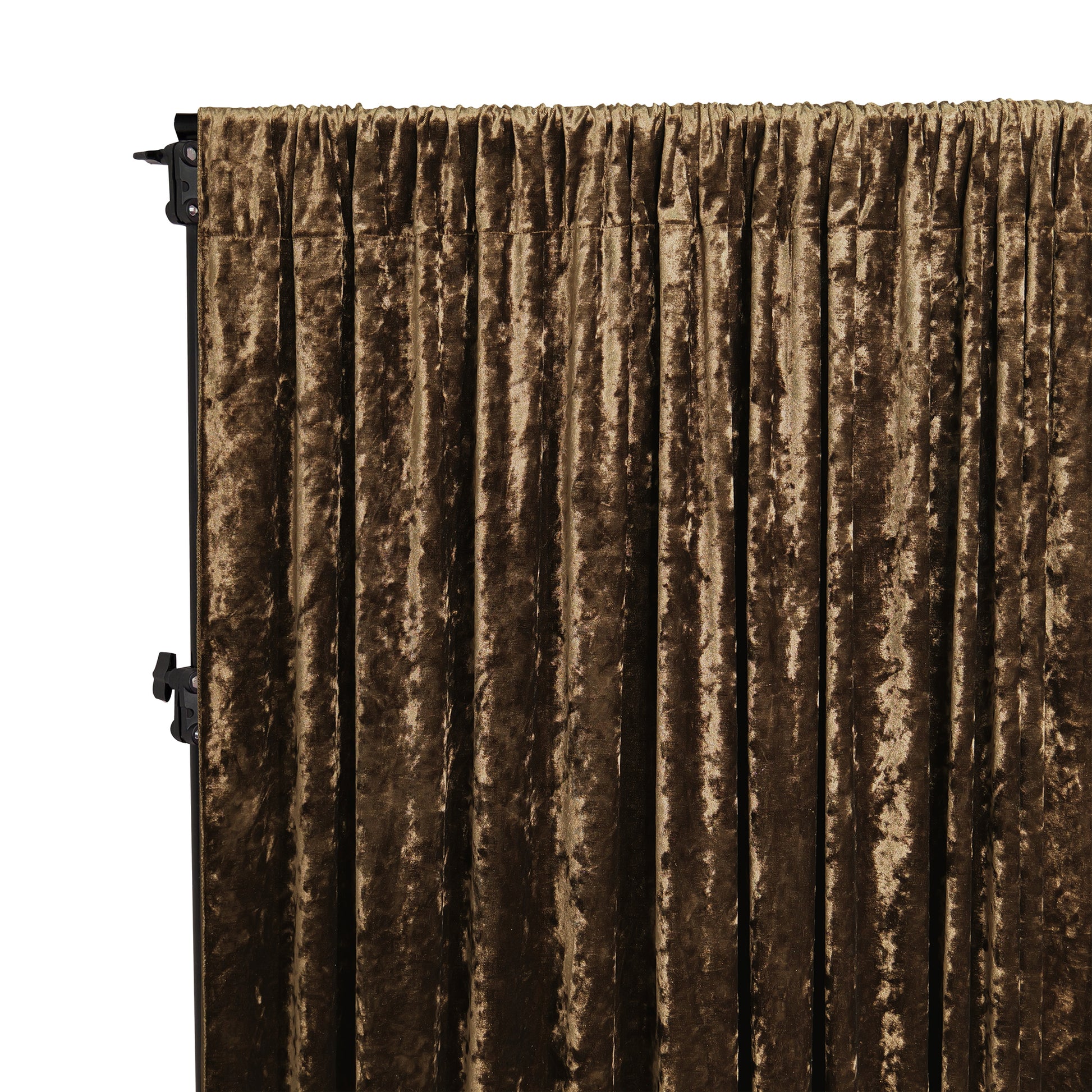 Velvet 14ft H x 52" W Drape/Backdrop Curtain Panel - Chocolate