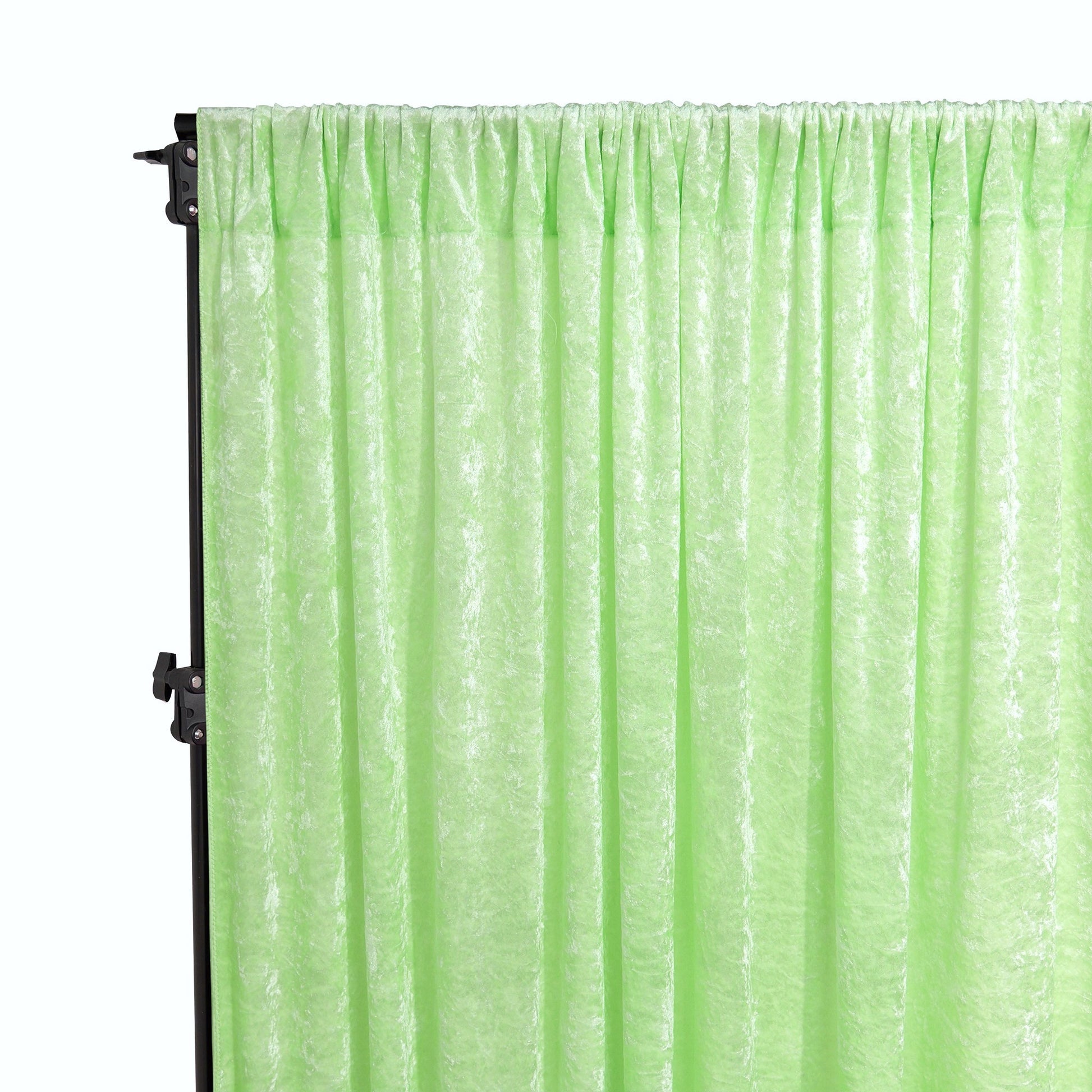 Velvet 12ft H x 52" W Drape/Backdrop Curtain Panel - Mint Green