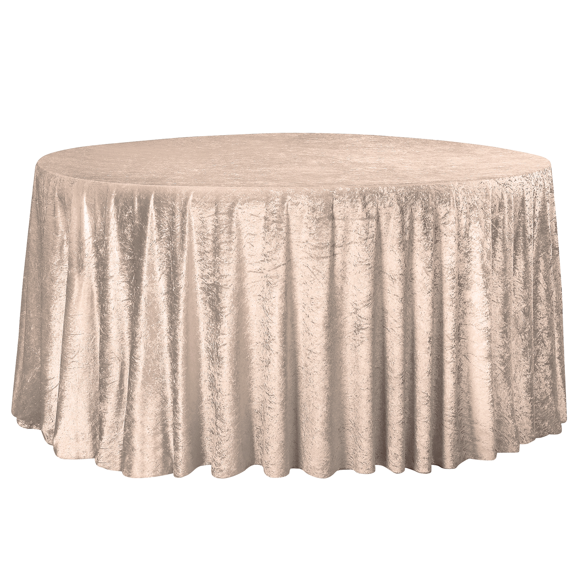 Velvet 120" Round Tablecloth - Beige