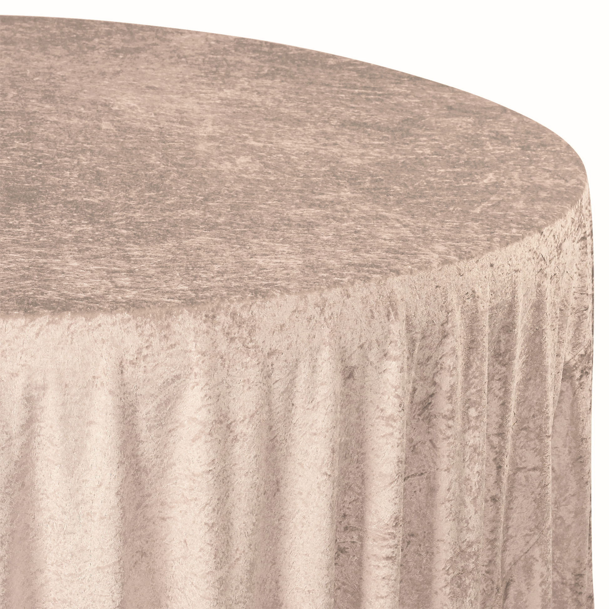 Velvet 120" Round Tablecloth - Beige