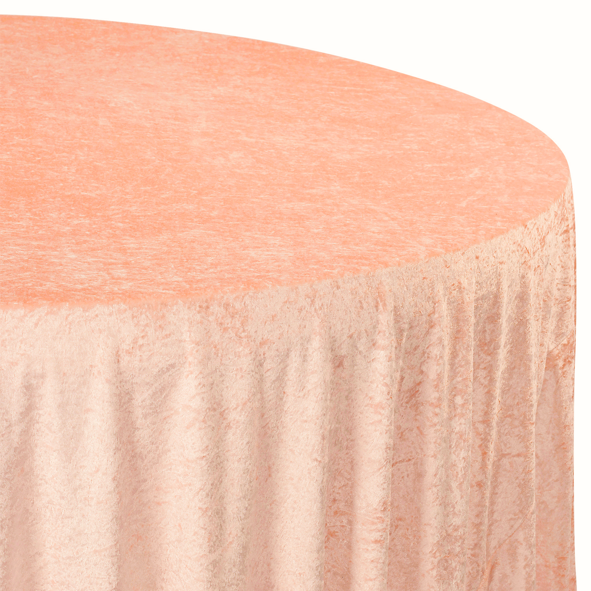 Velvet 132" Round Tablecloth - Peach