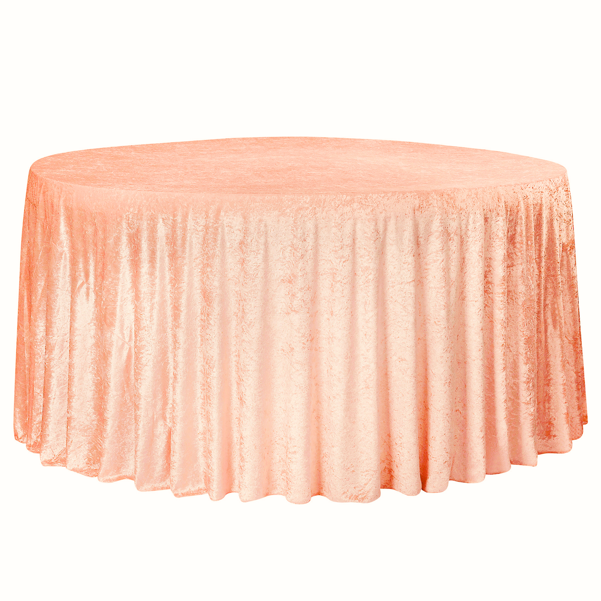 Velvet 120" Round Tablecloth - Peach