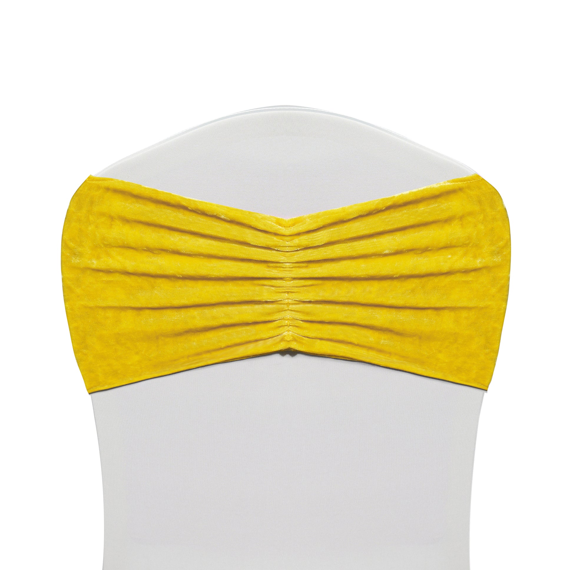 Velvet Ruffle Stretch Chair Band - Canary Yellow